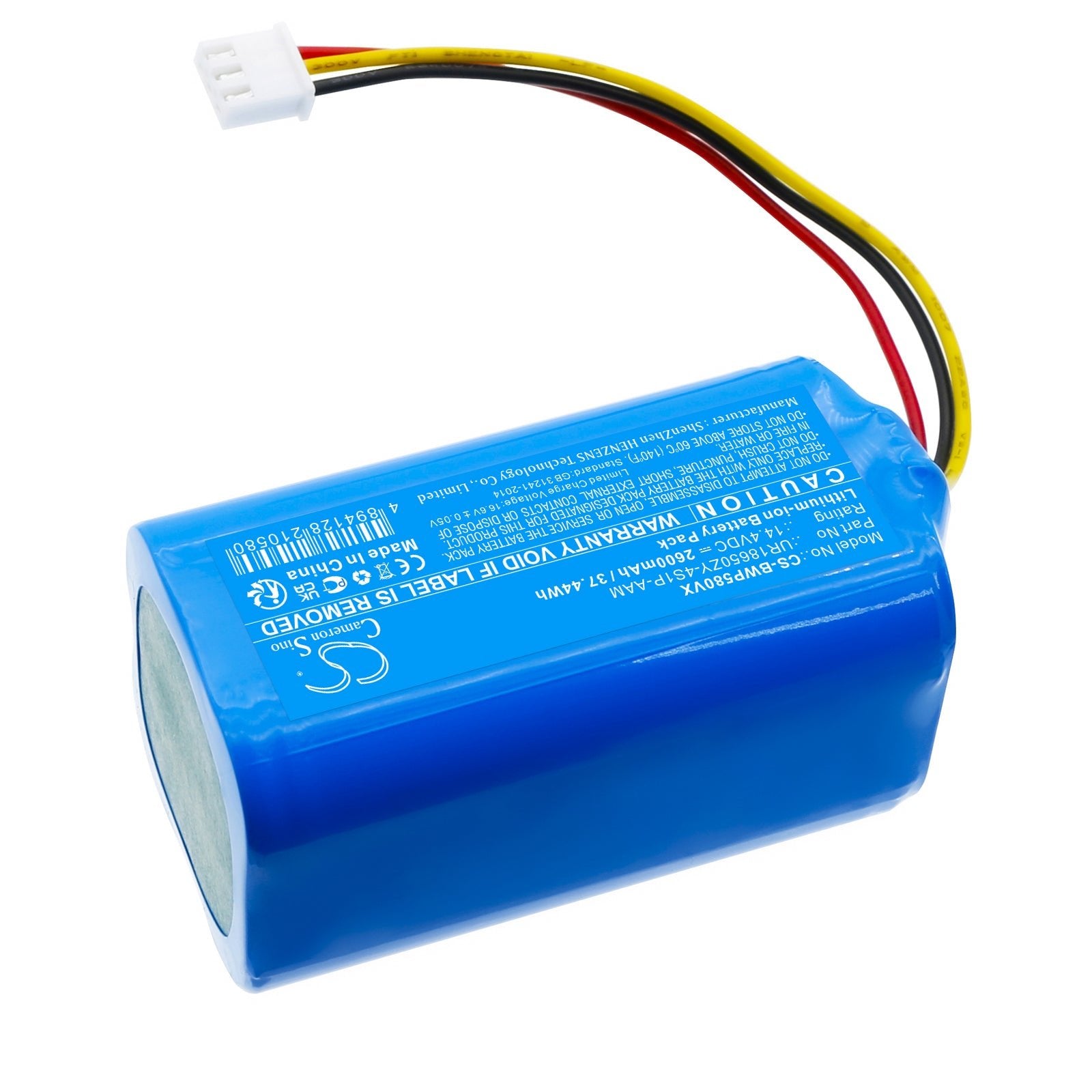 Li-ion, Vacuum Battery fits Bobsweep Bob Pethair Plus, Wvp58021, 14.4V, 2600mAh Vacuum Cameron Sino Technology Limited