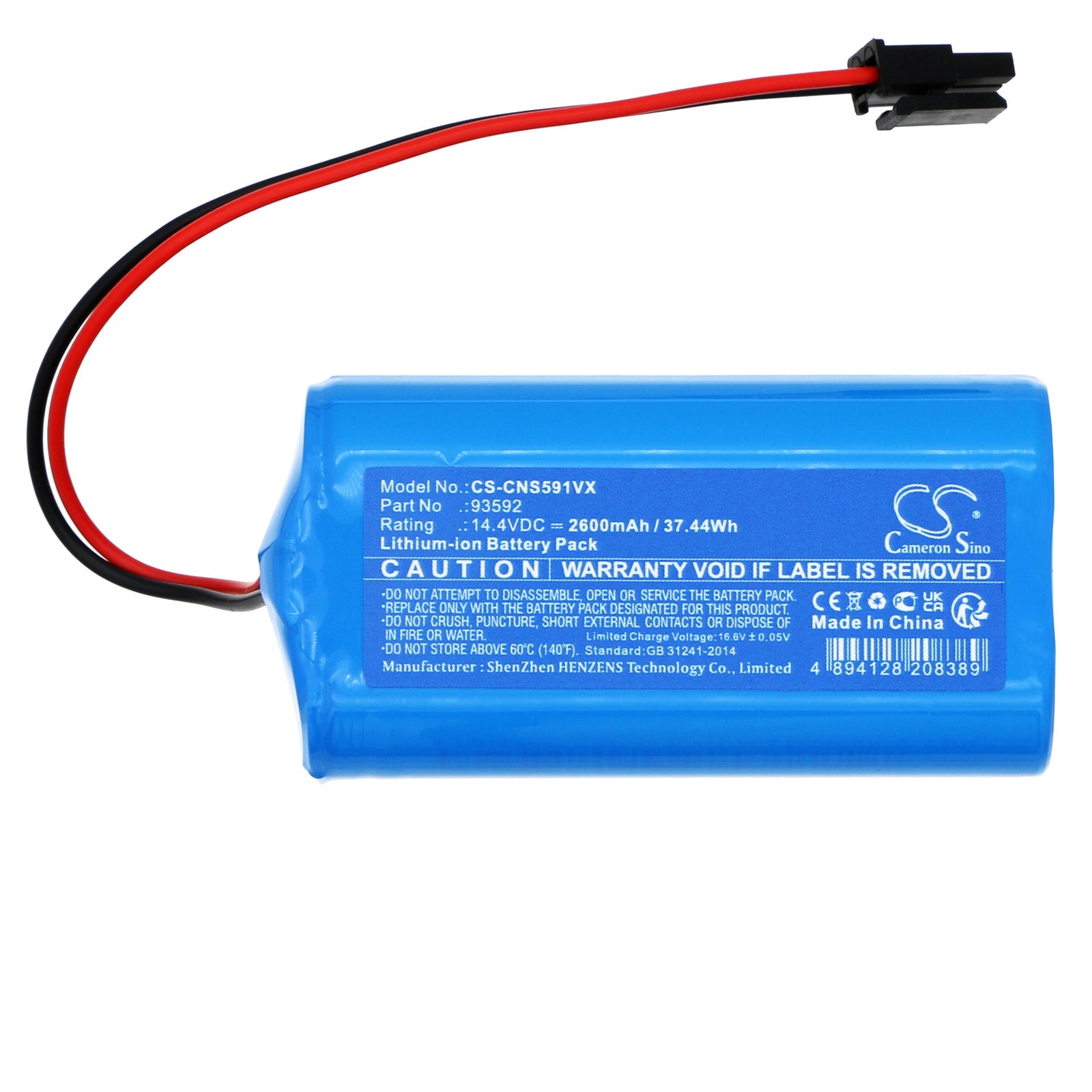 Li-ion, Vacuum Battery fits Cecotec Conga 5290 Ultra Home, 14.4V, 2600mAh Vacuum Cameron Sino Technology Limited