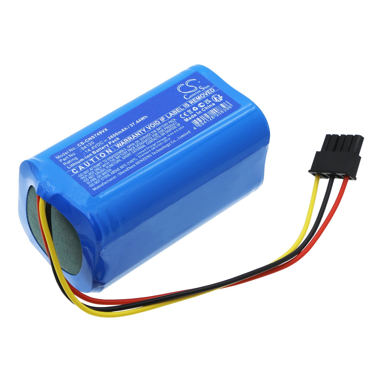 Li-ion, Vacuum Battery fits Cecotec Conga 7490 Ultimate, Conga 7490 Ultimate Genesis, 14.4V, 2600mAh Vacuum Cameron Sino Technology Limited