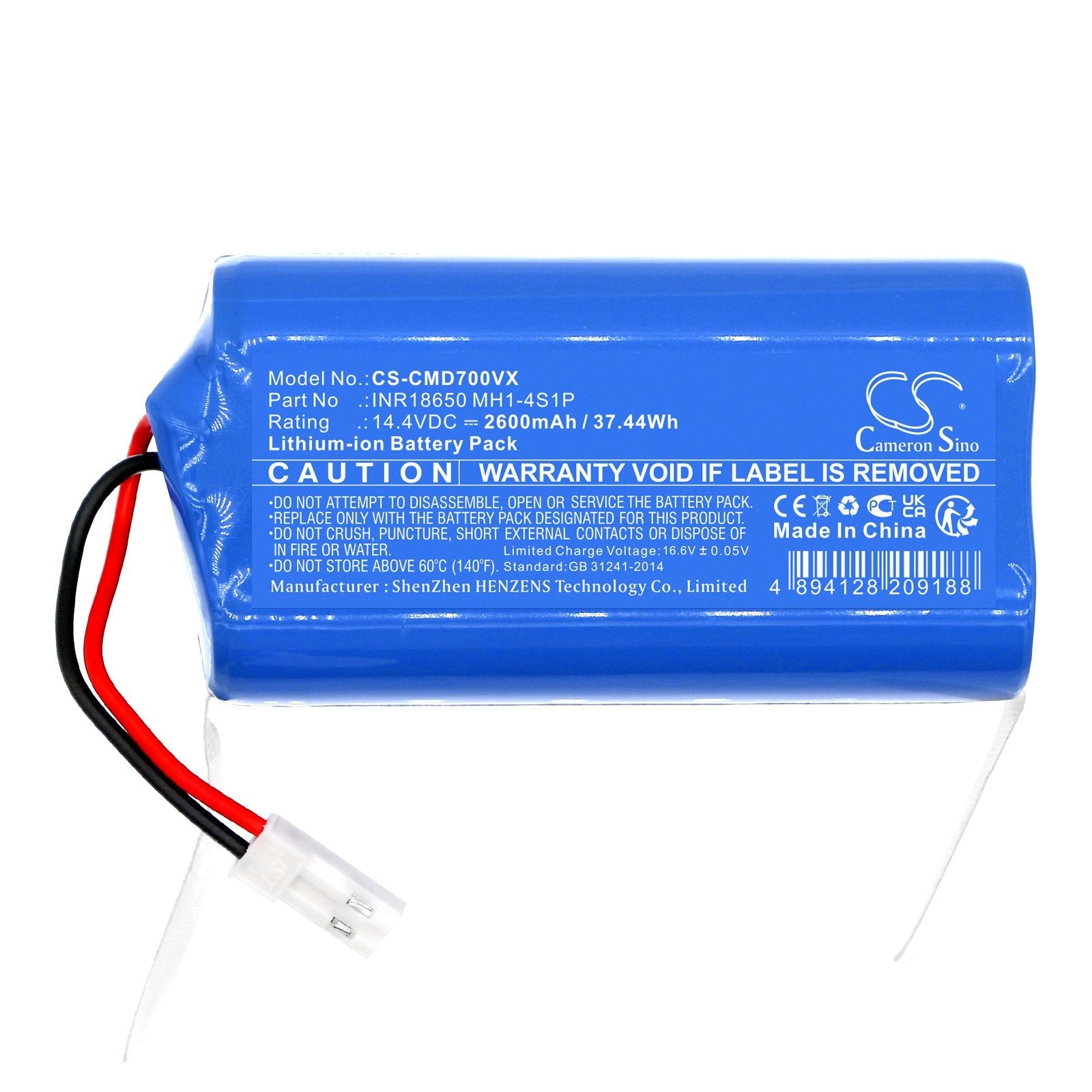 Li-ion, Vacuum Battery fits Cleanmate Lds700, 14.4V, 2600mAh Vacuum Cameron Sino Technology Limited