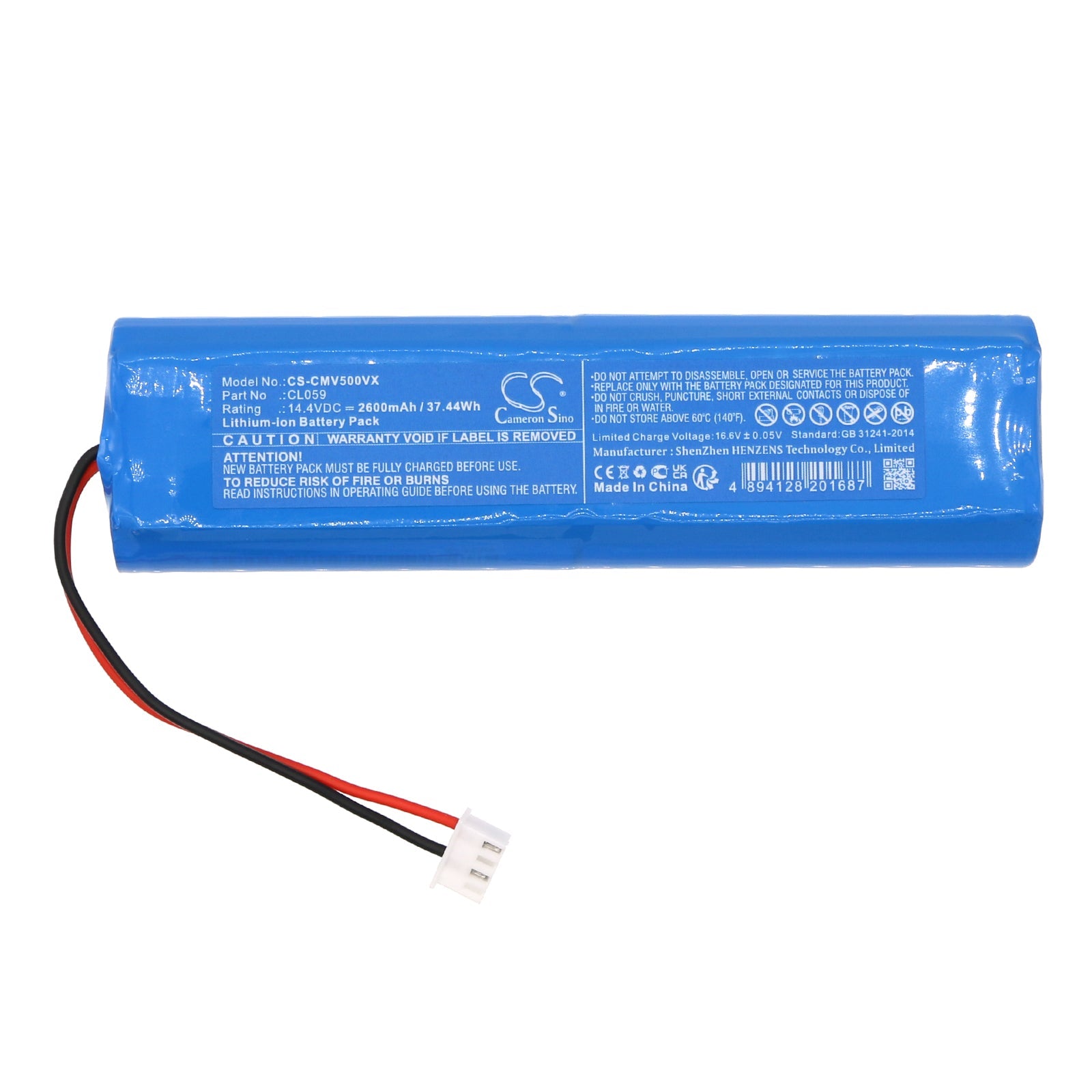 Li-ion, Vacuum Battery fits Cleanmate Rv500, 14.4V, 2600mAh Vacuum Cameron Sino Technology Limited