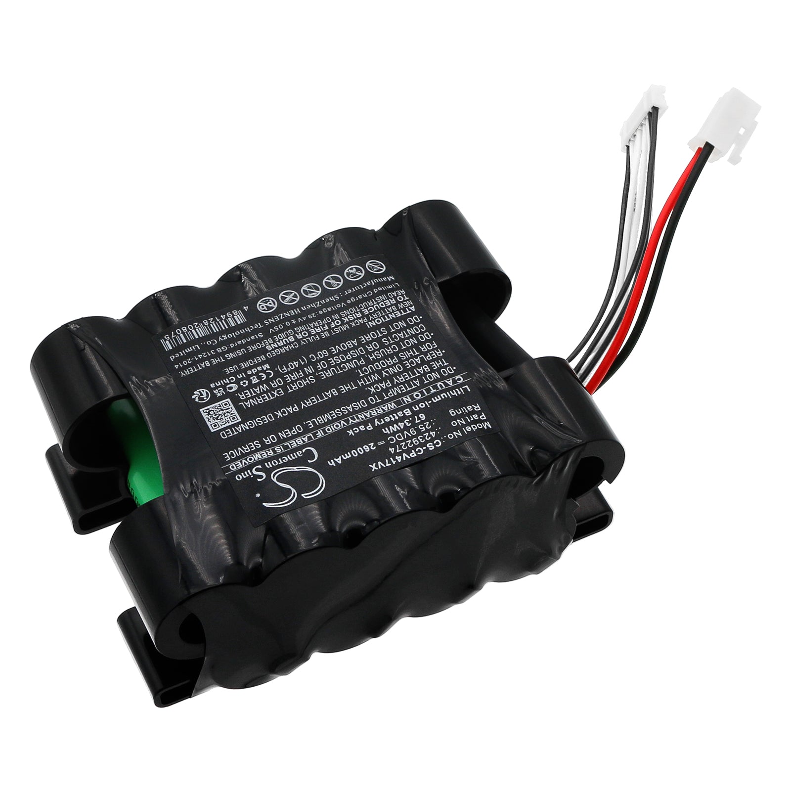 Li-ion, Vacuum Battery fits Concept Vp4170, Vp4170 Real Force, 25.9V, 2600mAh Vacuum Cameron Sino Technology Limited