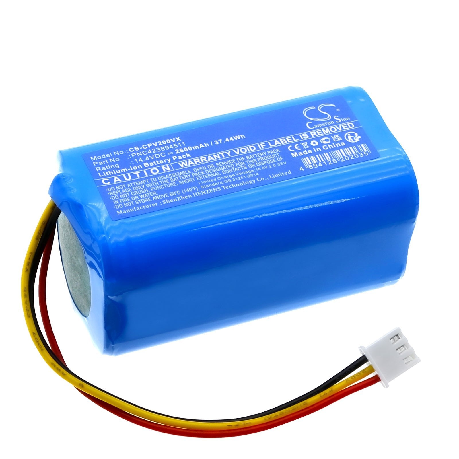 Li-ion, Vacuum Battery fits Concept Vr2000, Vr2010, 14.4V, 2600mAh Vacuum Cameron Sino Technology Limited