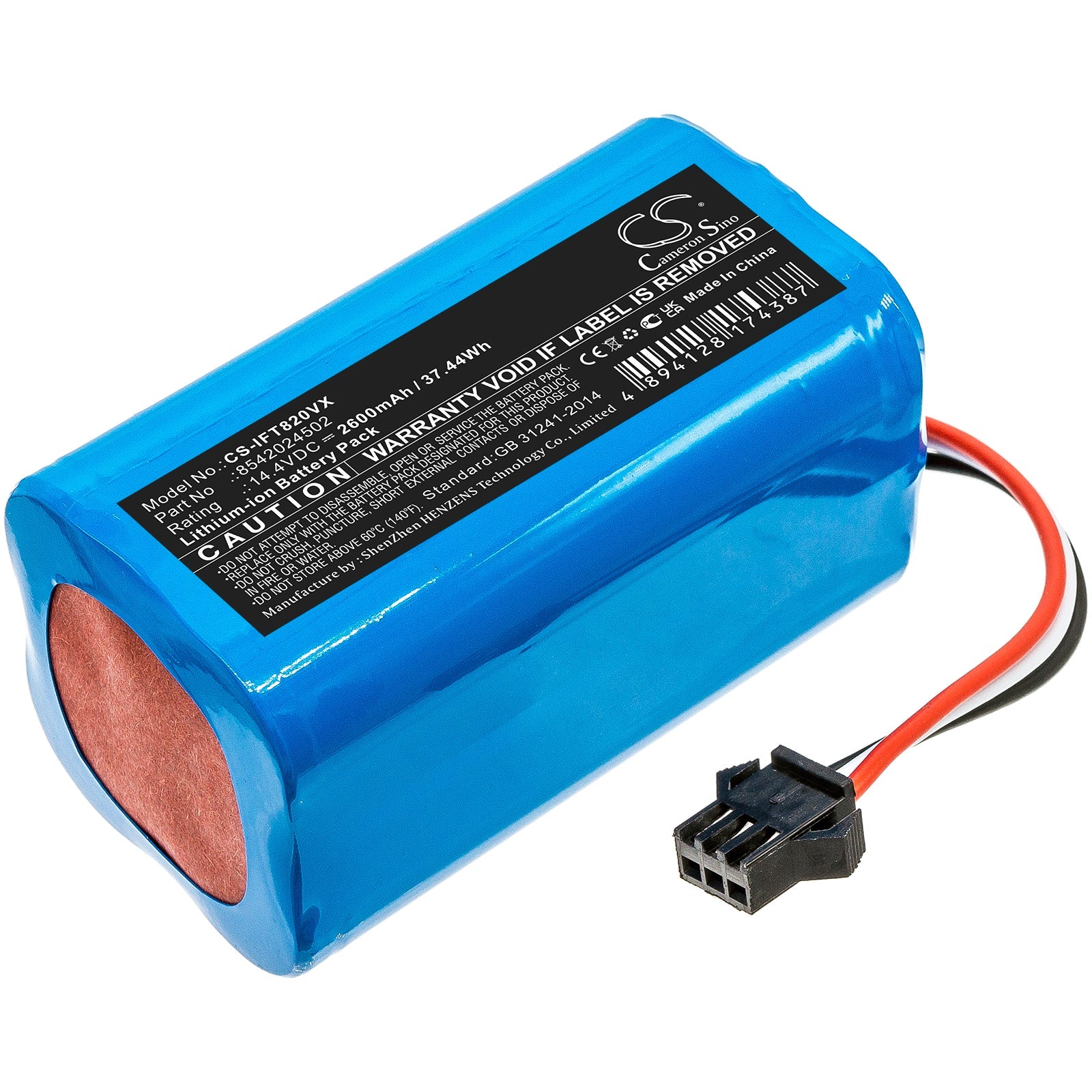 Li-ion, Vacuum Battery fits Deik Mt820, Infinuvo Hovo 700, 14.4V, 2600mAh Vacuum Cameron Sino Technology Limited