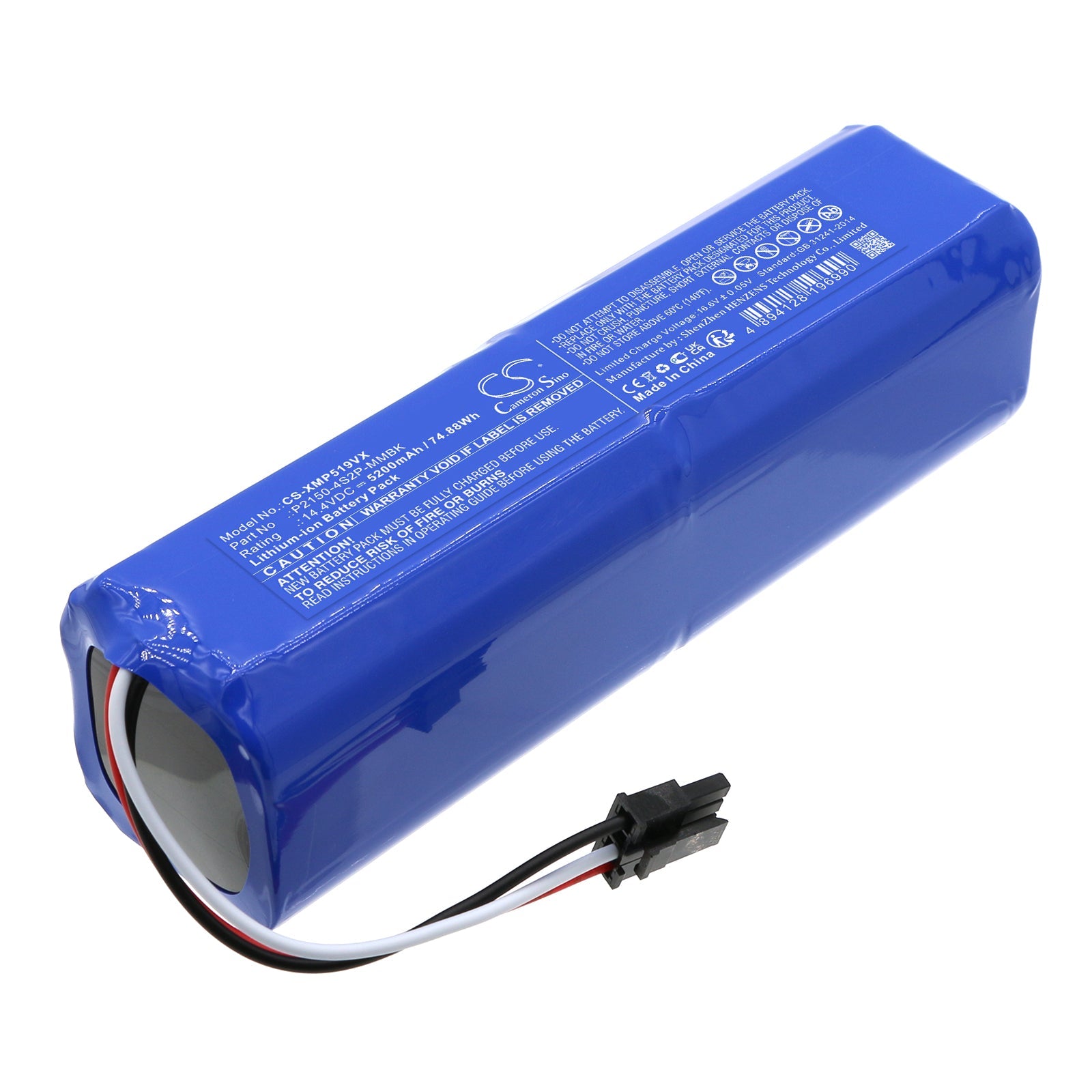 Li-ion, Vacuum Battery fits Dreame D10s Pro, L10 Prime, 14.4V, 5200mAh Vacuum Cameron Sino Technology Limited