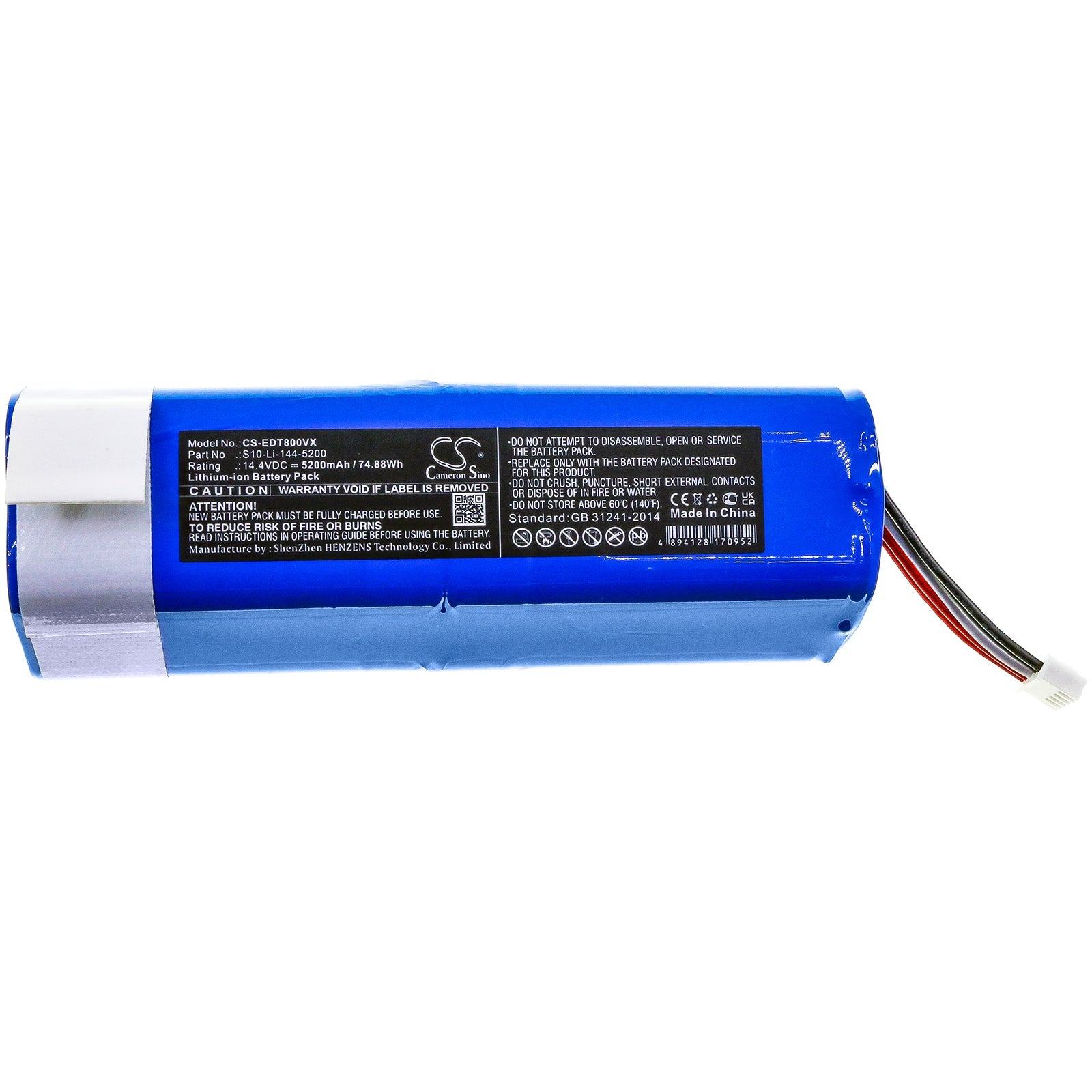 Li-ion, Vacuum Battery fits Ecovacs Dbx11-11, Dbx11-11/21, 14.4V, 5200mAh Vacuum Cameron Sino Technology Limited