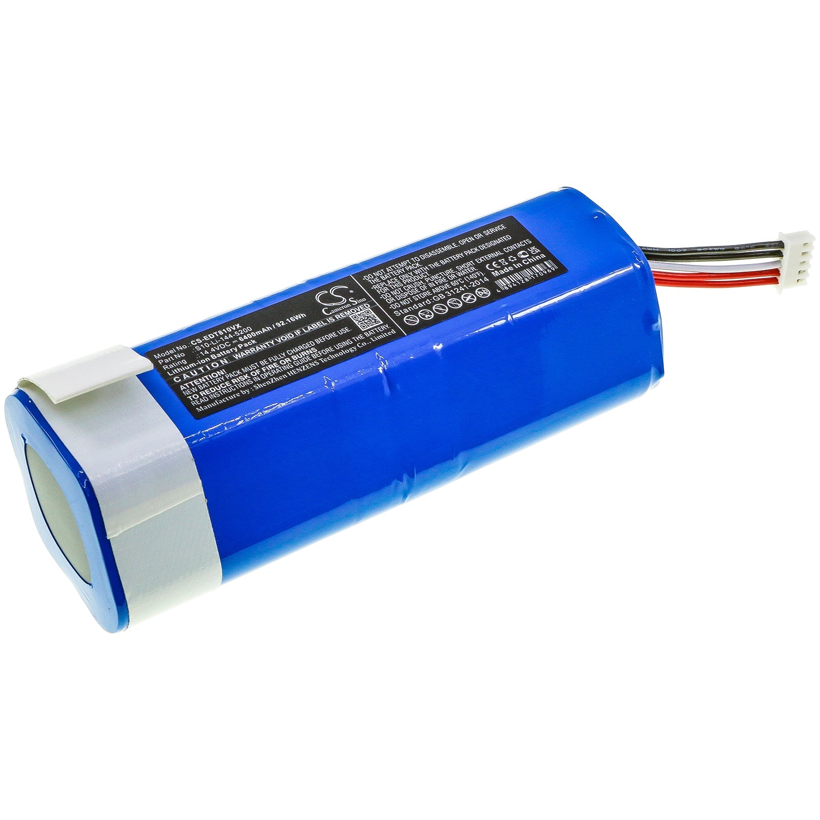 Li-ion, Vacuum Battery fits Ecovacs Dbx11-11, Dbx11-11/21, 14.4V, 6400mAh Vacuum Cameron Sino Technology Limited
