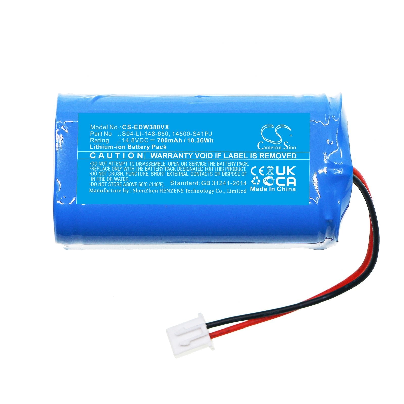 Li-ion, Vacuum Battery fits Ecovacs Winbot W830, Winbot W833, 14.8V, 700mAh Vacuum Cameron Sino Technology Limited
