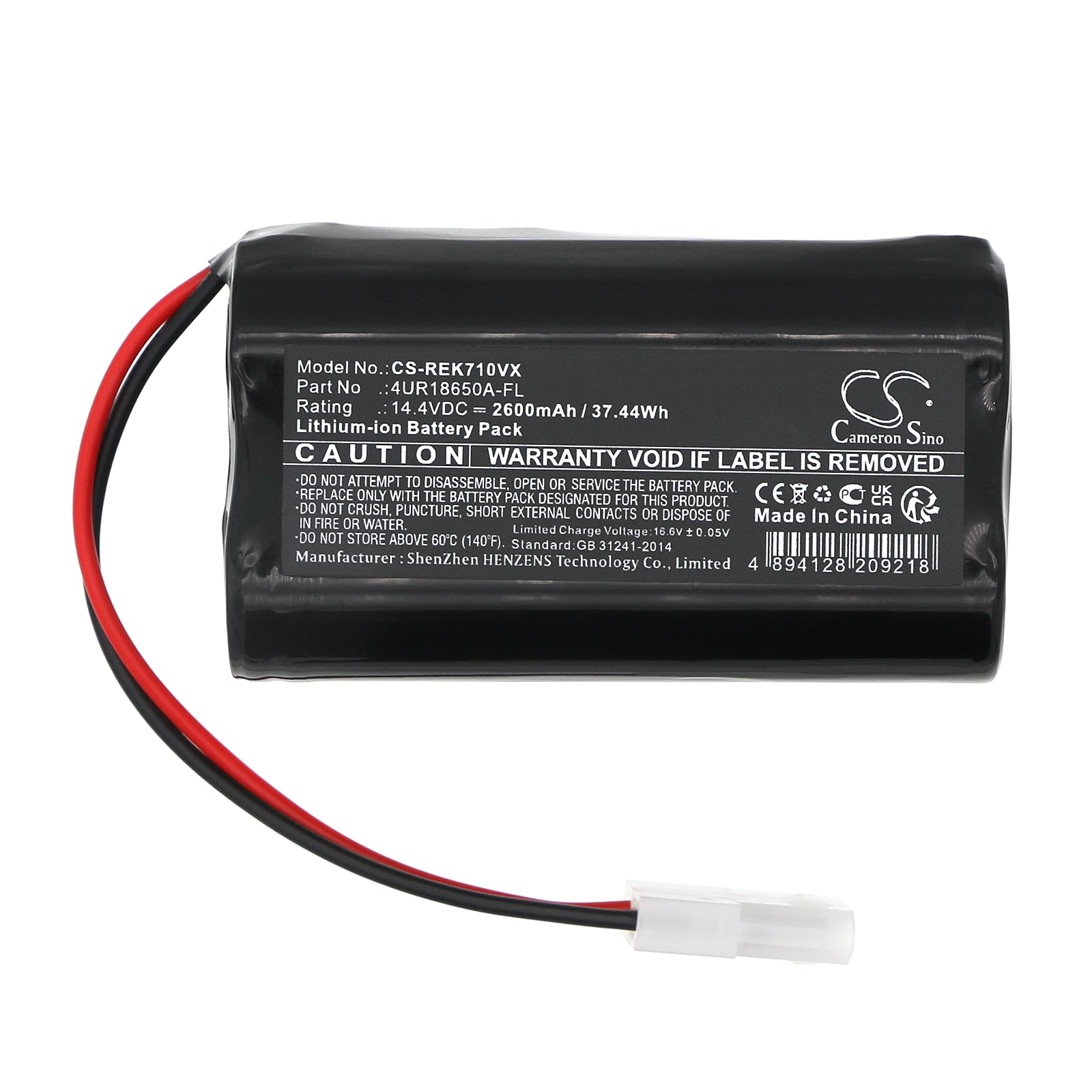Li-ion, Vacuum Battery fits Elektronika 7a, Robzone Roomy Gold, 14.4V, 2600mAh Vacuum Cameron Sino Technology Limited