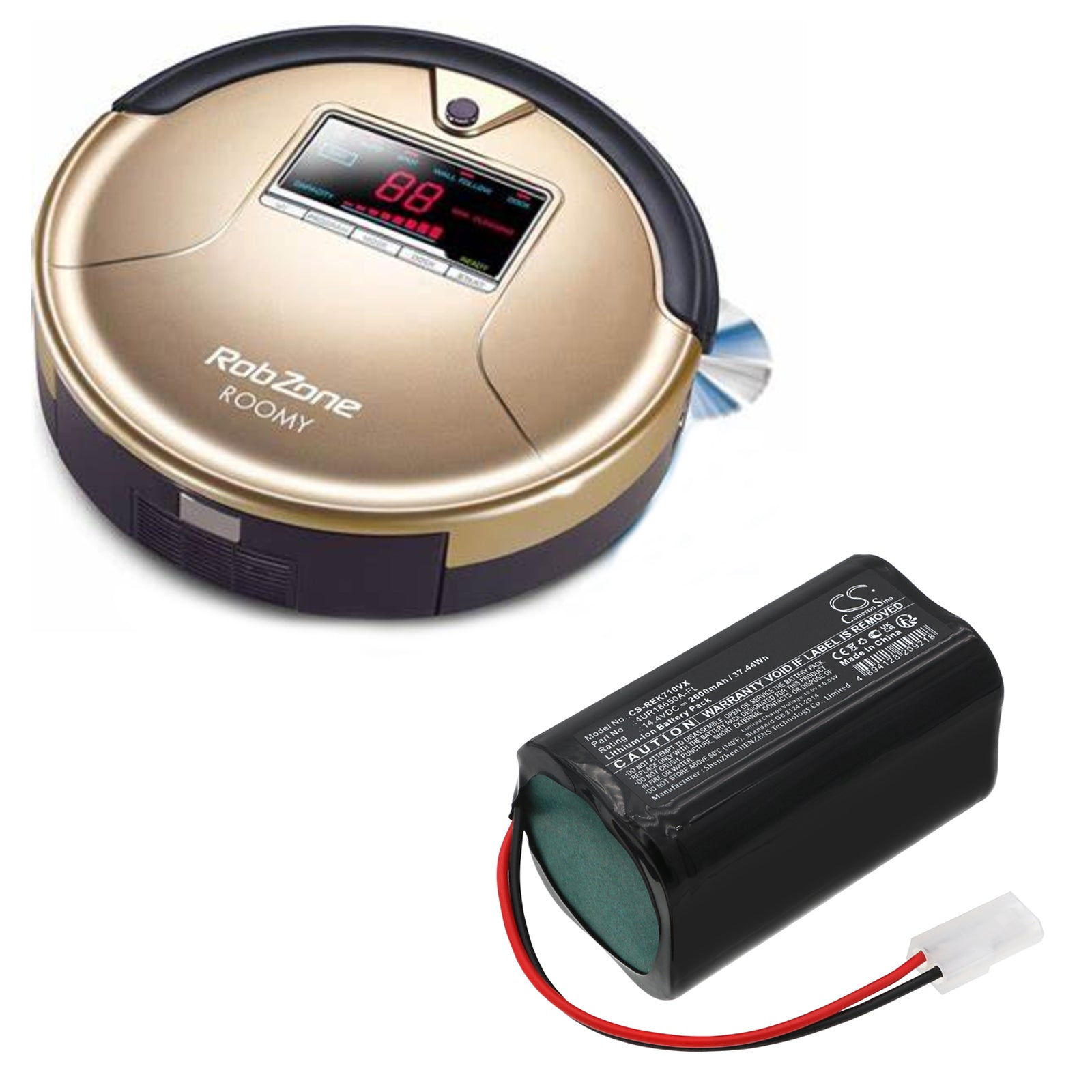 Li-ion, Vacuum Battery fits Elektronika 7a, Robzone Roomy Gold, 14.4V, 2600mAh Vacuum Cameron Sino Technology Limited