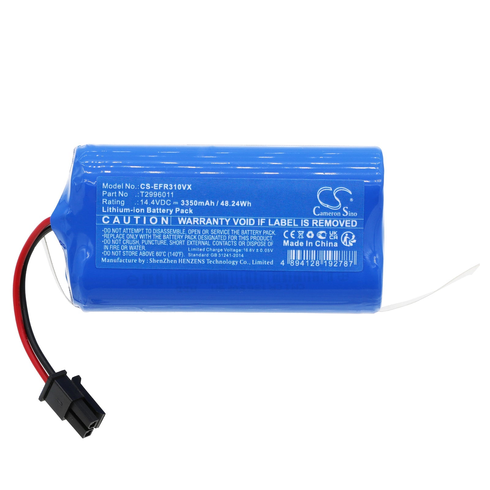 Li-ion, Vacuum Battery fits Eufy L35 Hybrid, L35 Hybrid+, 14.4V, 3350mAh Vacuum Cameron Sino Technology Limited