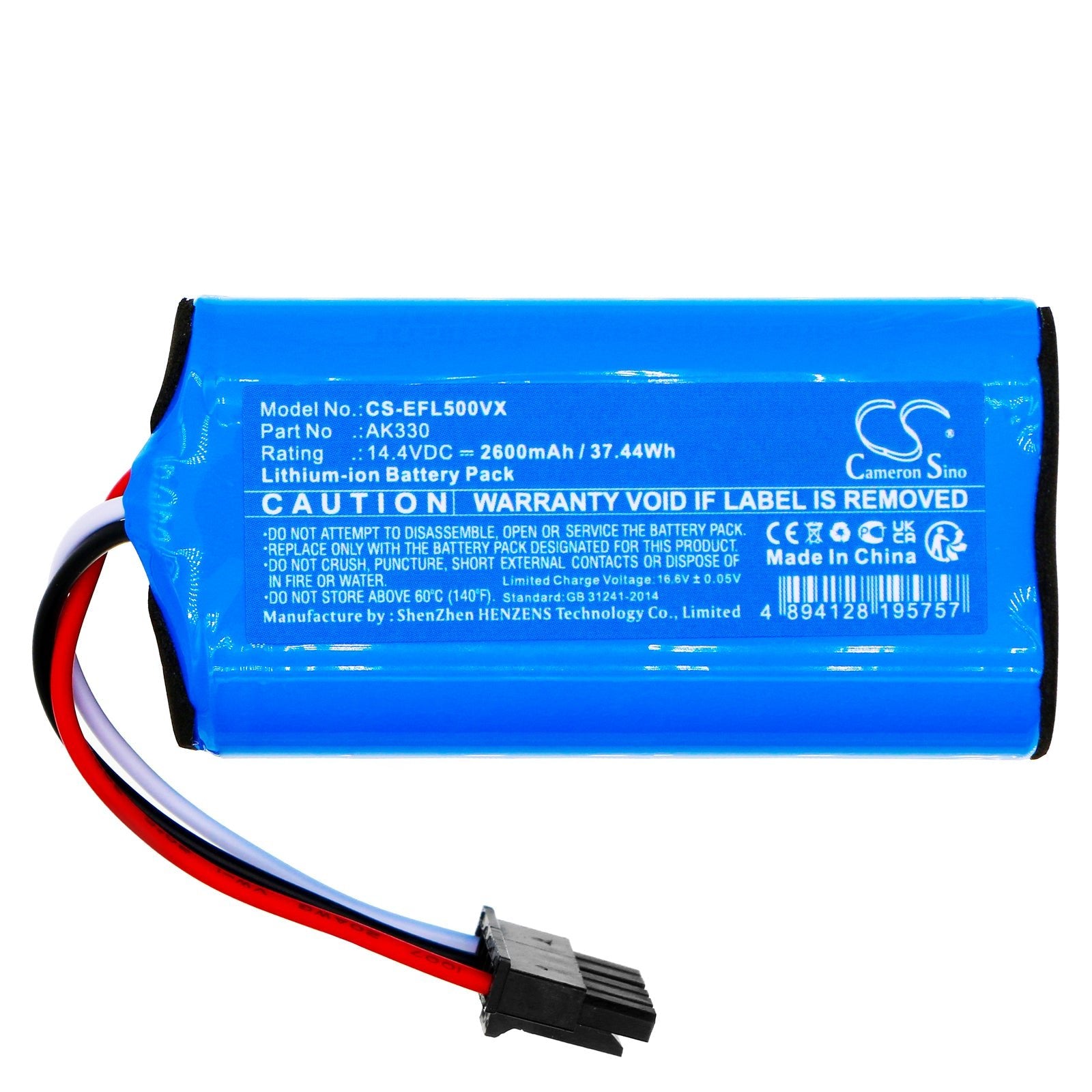 Li-ion, Vacuum Battery fits Eufy L50, L60, 14.4V, 2600mAh Vacuum Cameron Sino Technology Limited