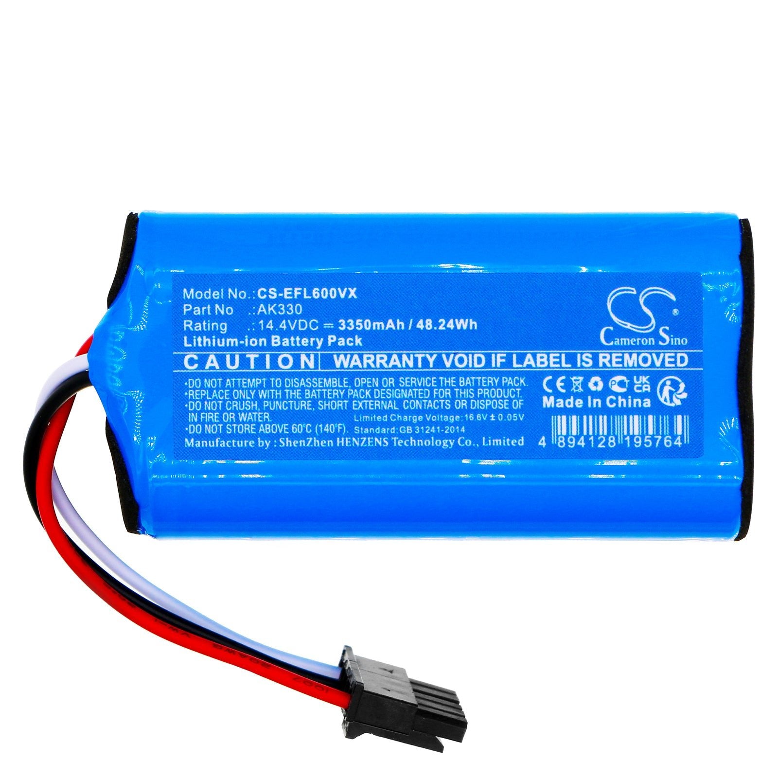 Li-ion, Vacuum Battery fits Eufy L50, L60, 14.4V, 3350mAh Vacuum Cameron Sino Technology Limited