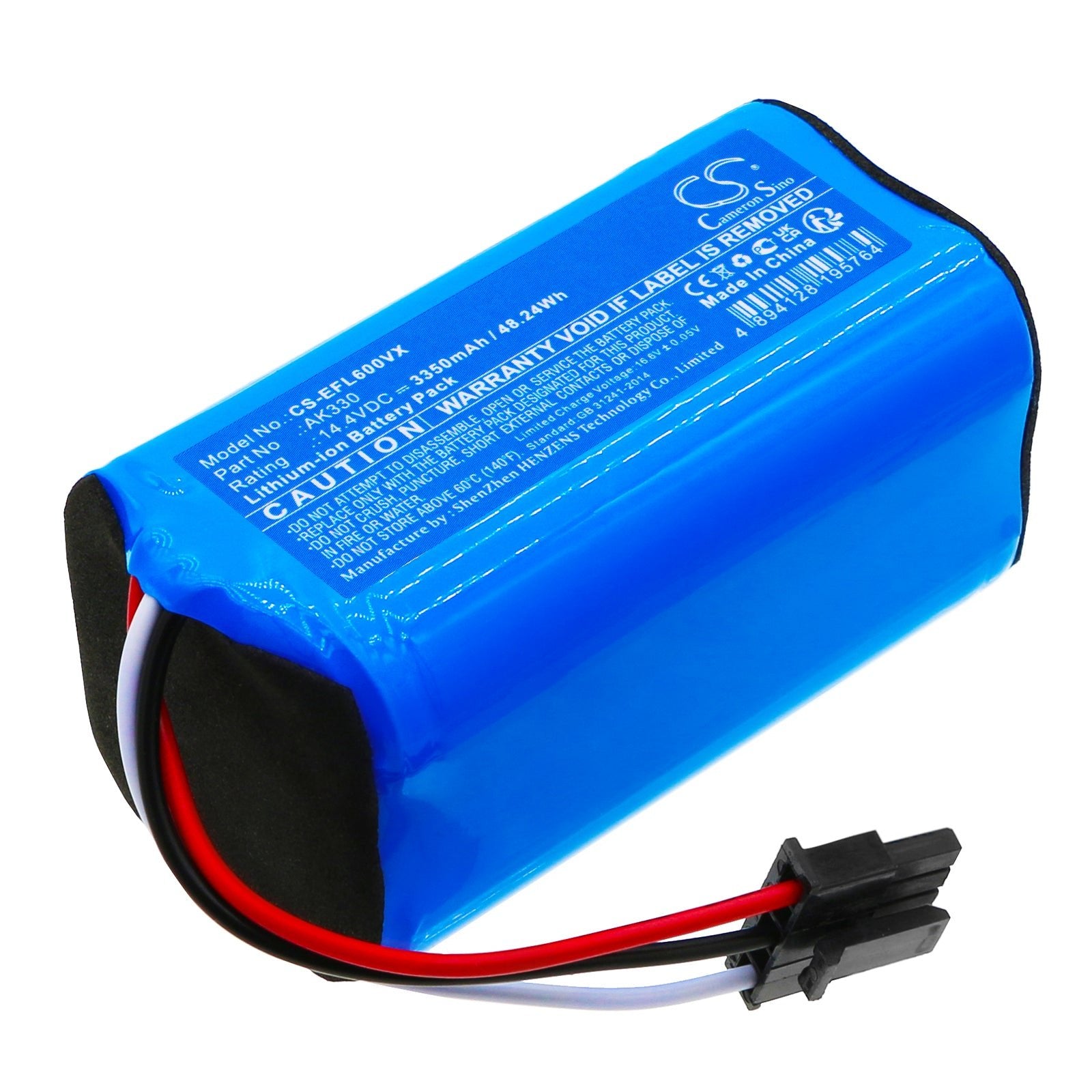 Li-ion, Vacuum Battery fits Eufy L50, L60, 14.4V, 3350mAh Vacuum Cameron Sino Technology Limited
