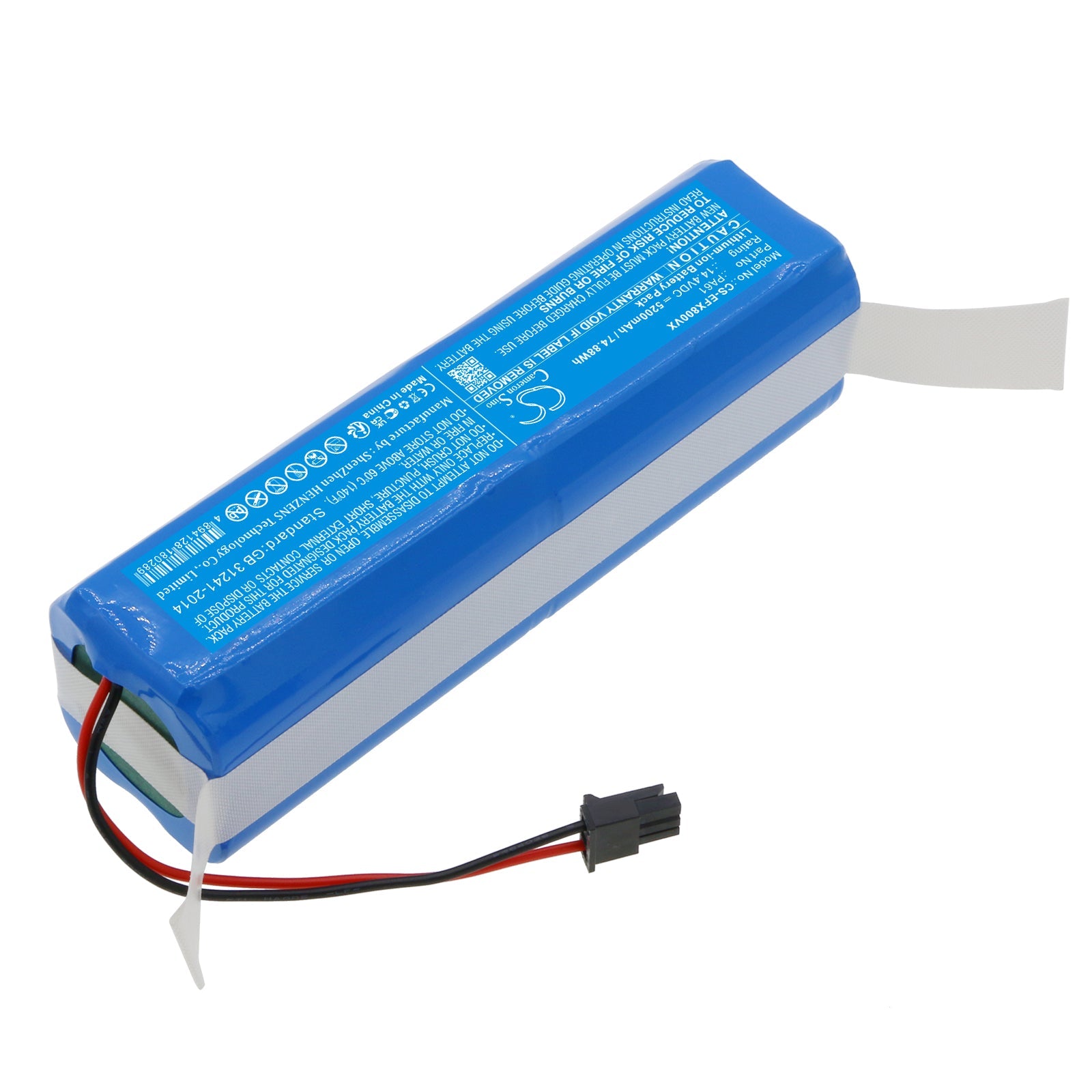Li-ion, Vacuum Battery fits Eufy Robovac X8, Robovac X8 Hybrid, 14.4V, 5200mAh Vacuum Cameron Sino Technology Limited
