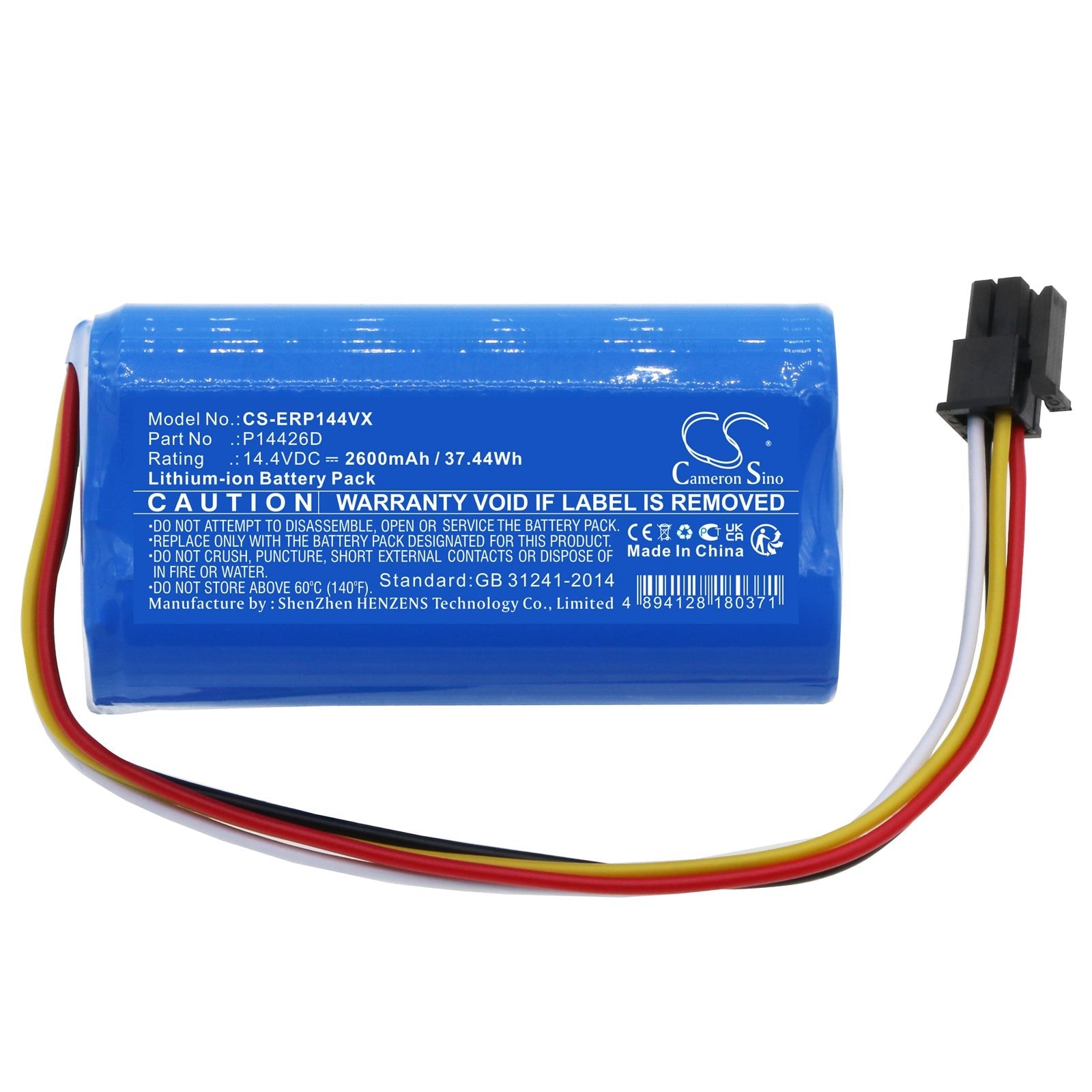 Li-ion, Vacuum Battery fits Eureka Groove Robot Vacuum, 14.4V, 2600mAh Vacuum Cameron Sino Technology Limited