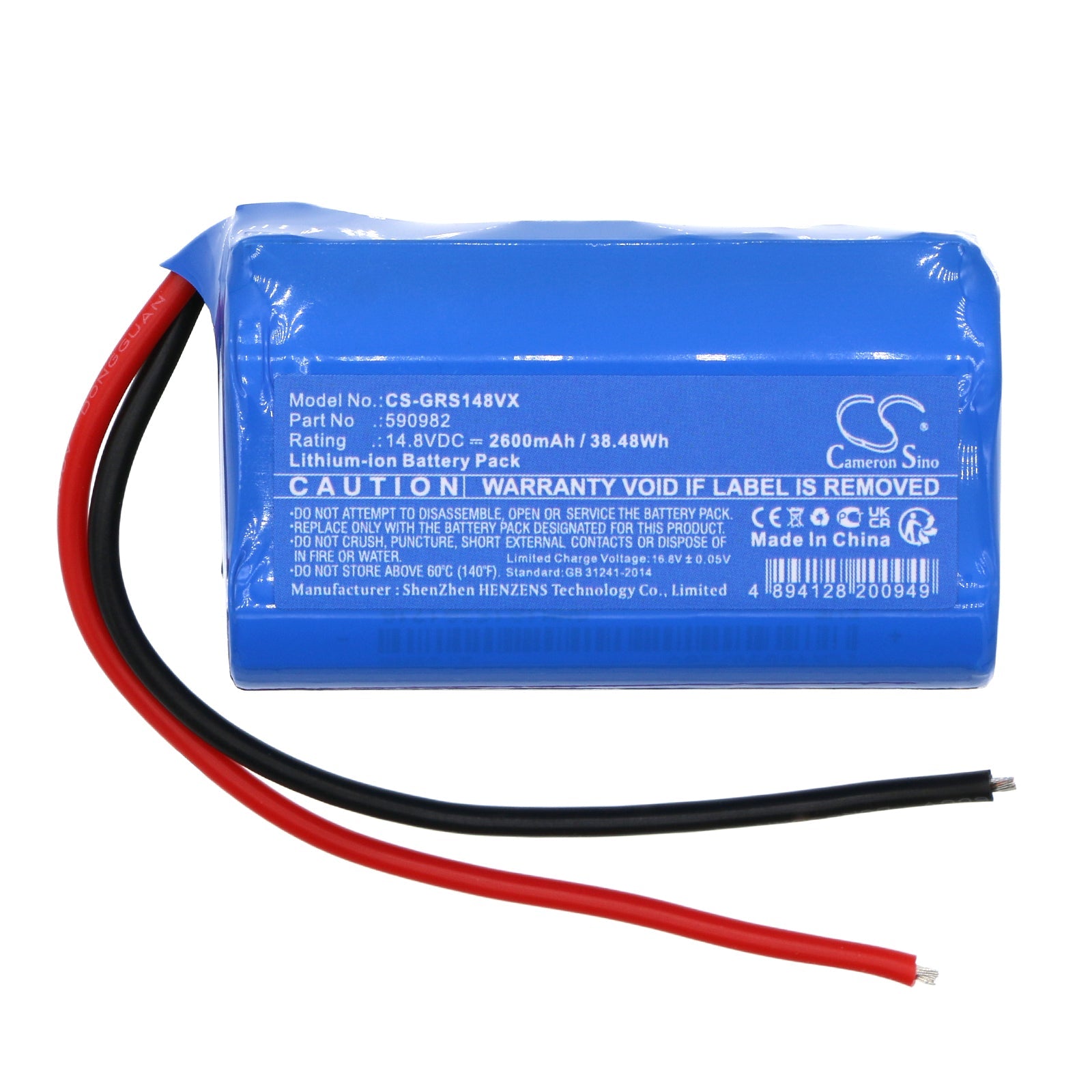 Li-ion, Vacuum Battery fits Gorenje Free Go Mvc148fw, Mvc148fw, 14.8V, 2600mAh Vacuum Cameron Sino Technology Limited