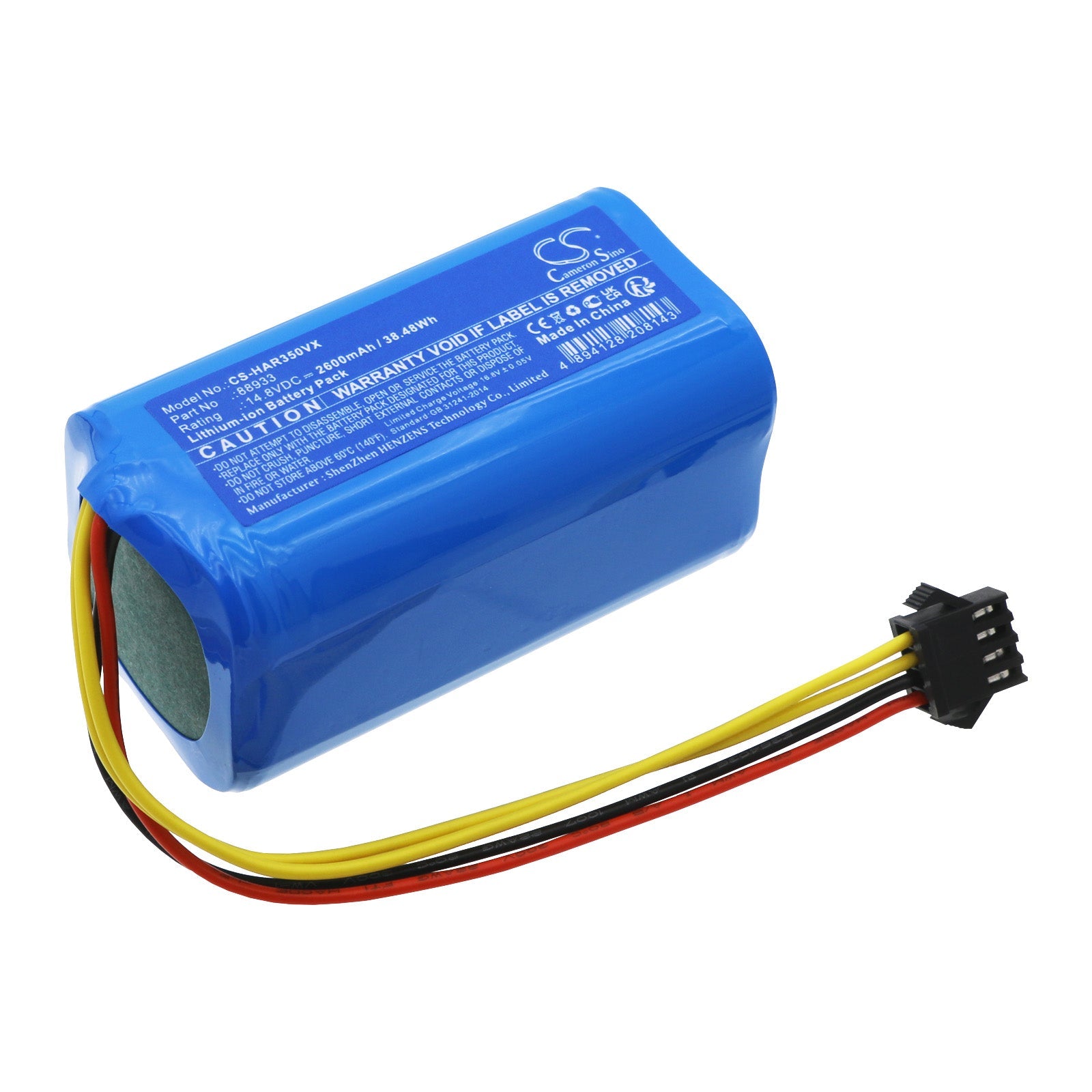 Li-ion, Vacuum Battery fits Haier Hb-qt35bsc, J3500, 14.8V, 2600mAh Vacuum Cameron Sino Technology Limited