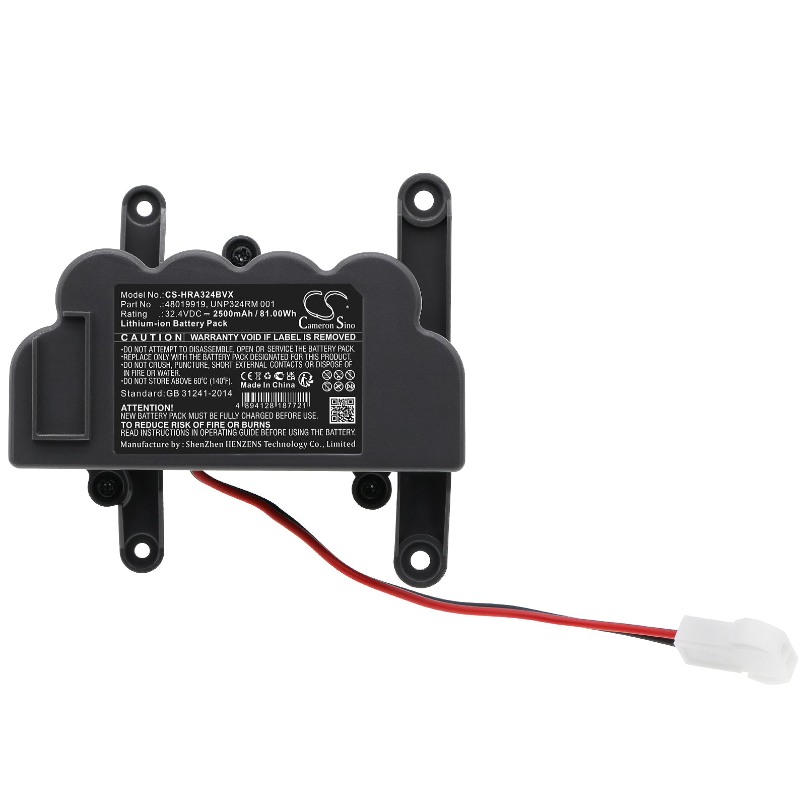 Li-ion, Vacuum Battery fits Hoover 39400263, 39400269, 32.4V, 2500mAh Vacuum Cameron Sino Technology Limited