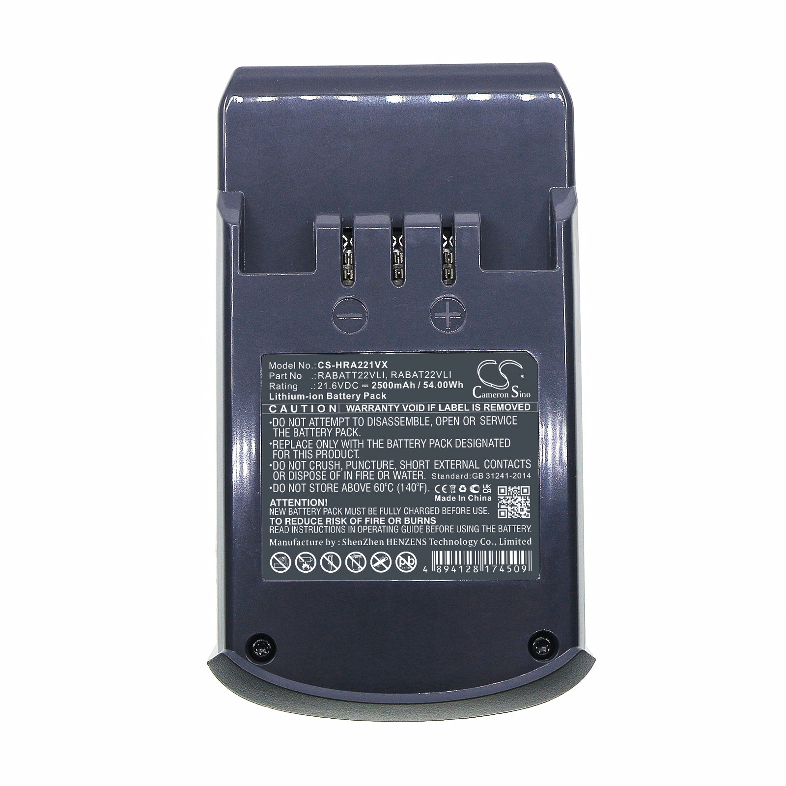 Li-ion, Vacuum Battery fits Hoover Ds22g, Ds22g001, 21.6V, 2500mAh Vacuum Cameron Sino Technology Limited
