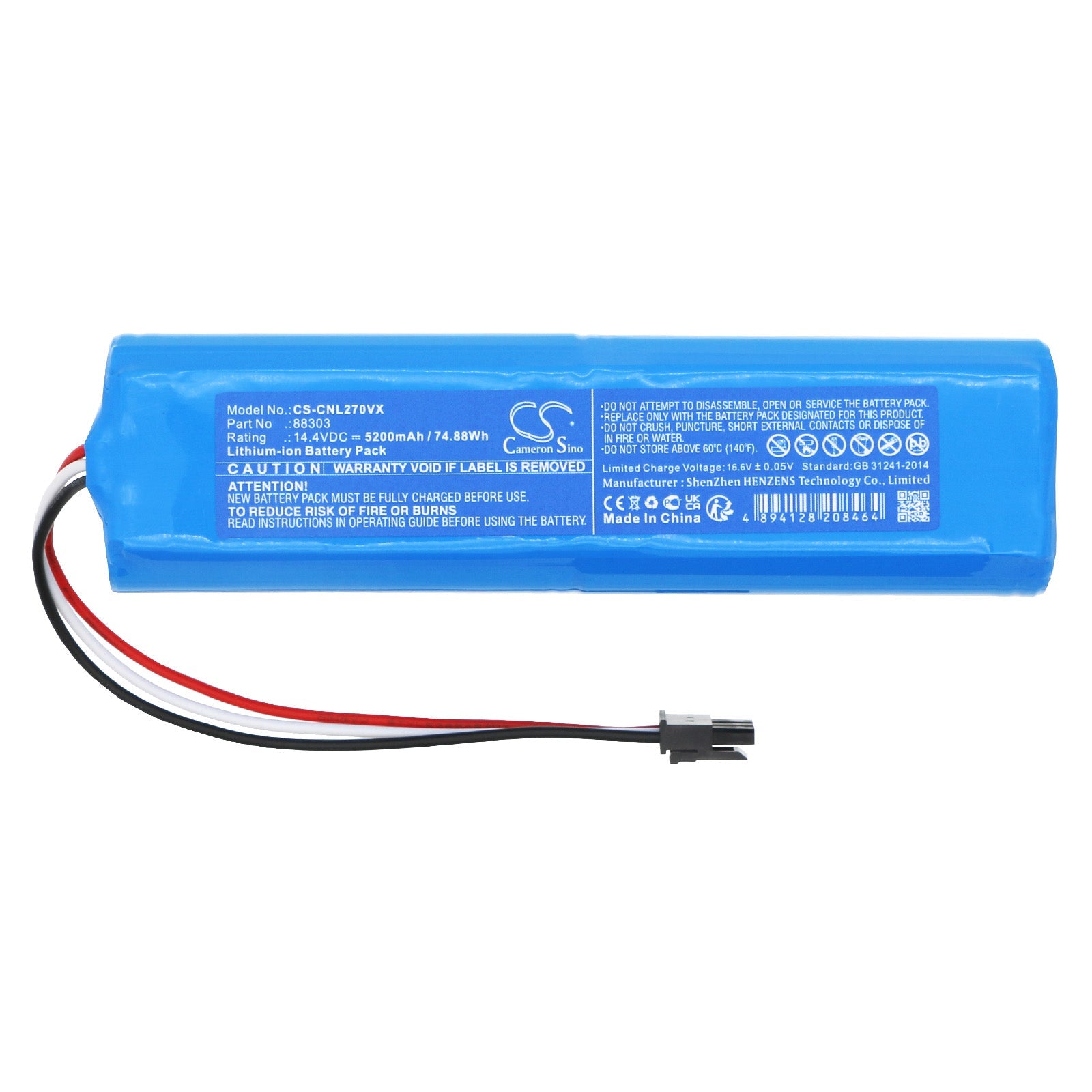 Li-ion, Vacuum Battery fits Ikohs Create Netbot Ls23+, Netbot Ls27, 14.4V, 5200mAh CS-CNL270VX Vacuum Cameron Sino Technology Limited