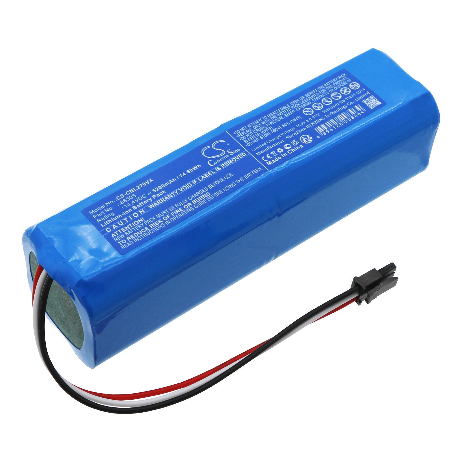 Li-ion, Vacuum Battery fits Ikohs Create Netbot Ls23+, Netbot Ls27, 14.4V, 5200mAh CS-CNL270VX Vacuum Cameron Sino Technology Limited