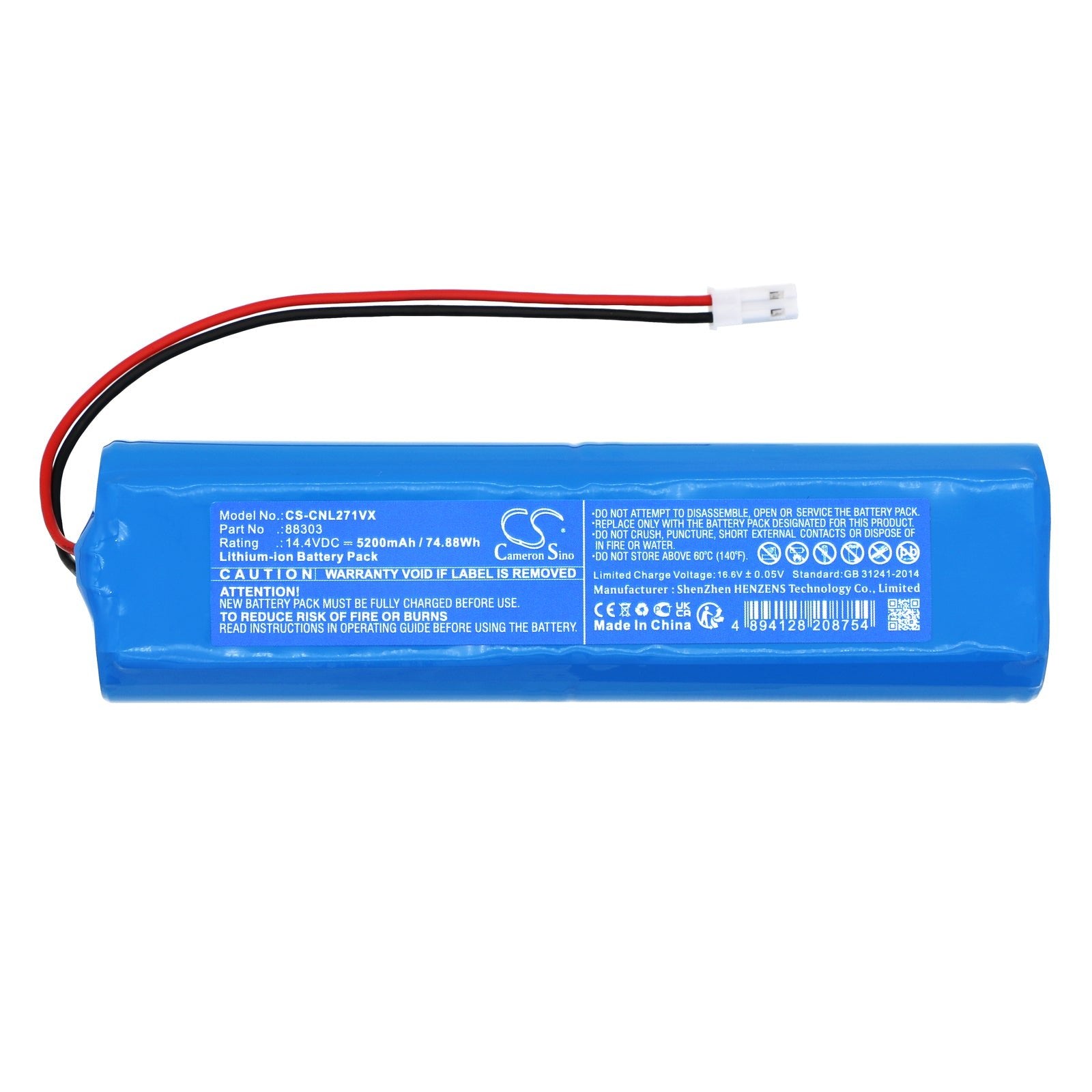 Li-ion, Vacuum Battery fits Ikohs Create Netbot Ls23+, Netbot Ls27, 14.4V, 5200mAh CS-CNL271VX Vacuum Cameron Sino Technology Limited