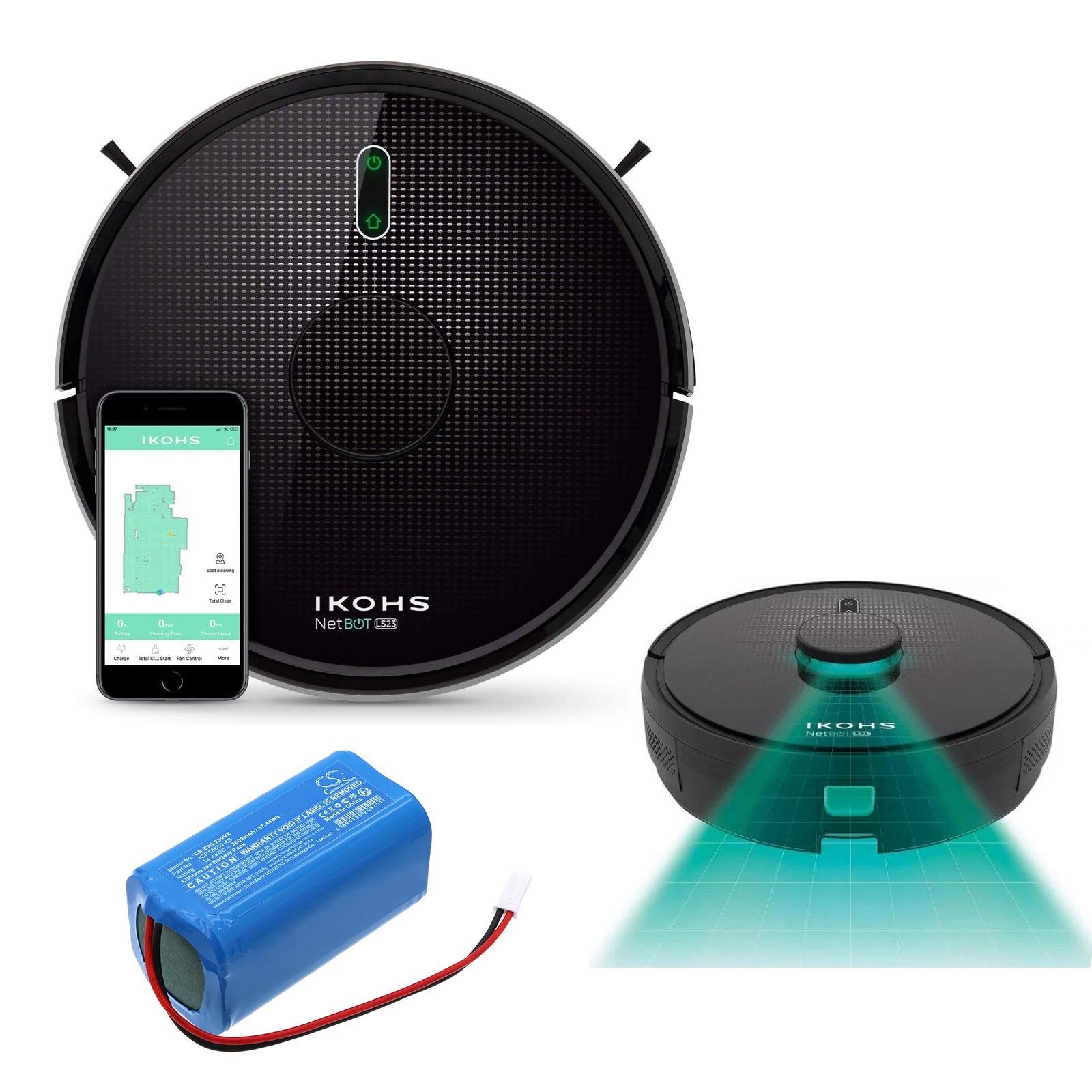 Li-ion, Vacuum Battery fits Ikohs Create Netbot S23, 14.4V, 2600mAh Vacuum Cameron Sino Technology Limited