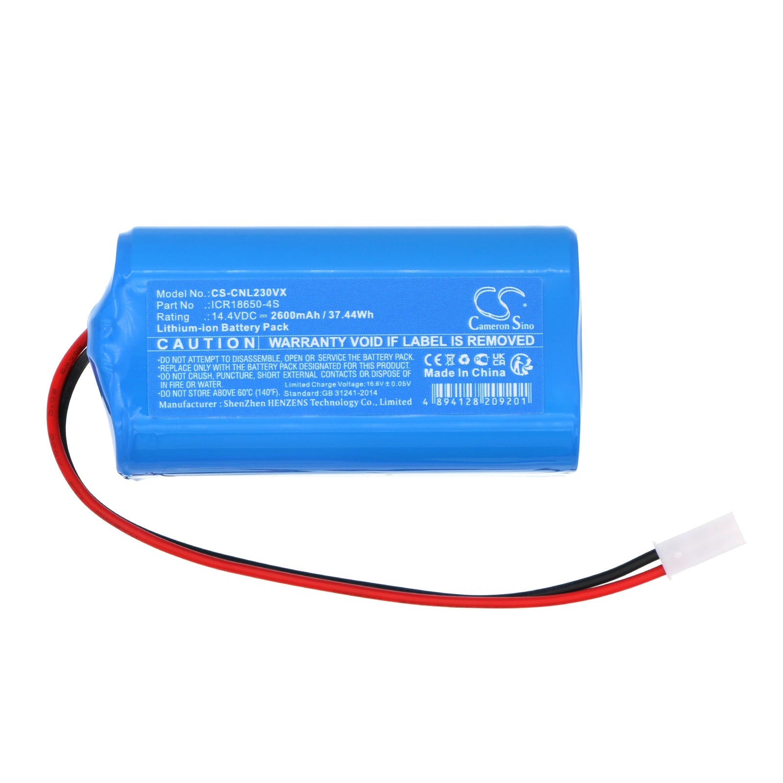 Li-ion, Vacuum Battery fits Ikohs Create Netbot S23, 14.4V, 2600mAh Vacuum Cameron Sino Technology Limited