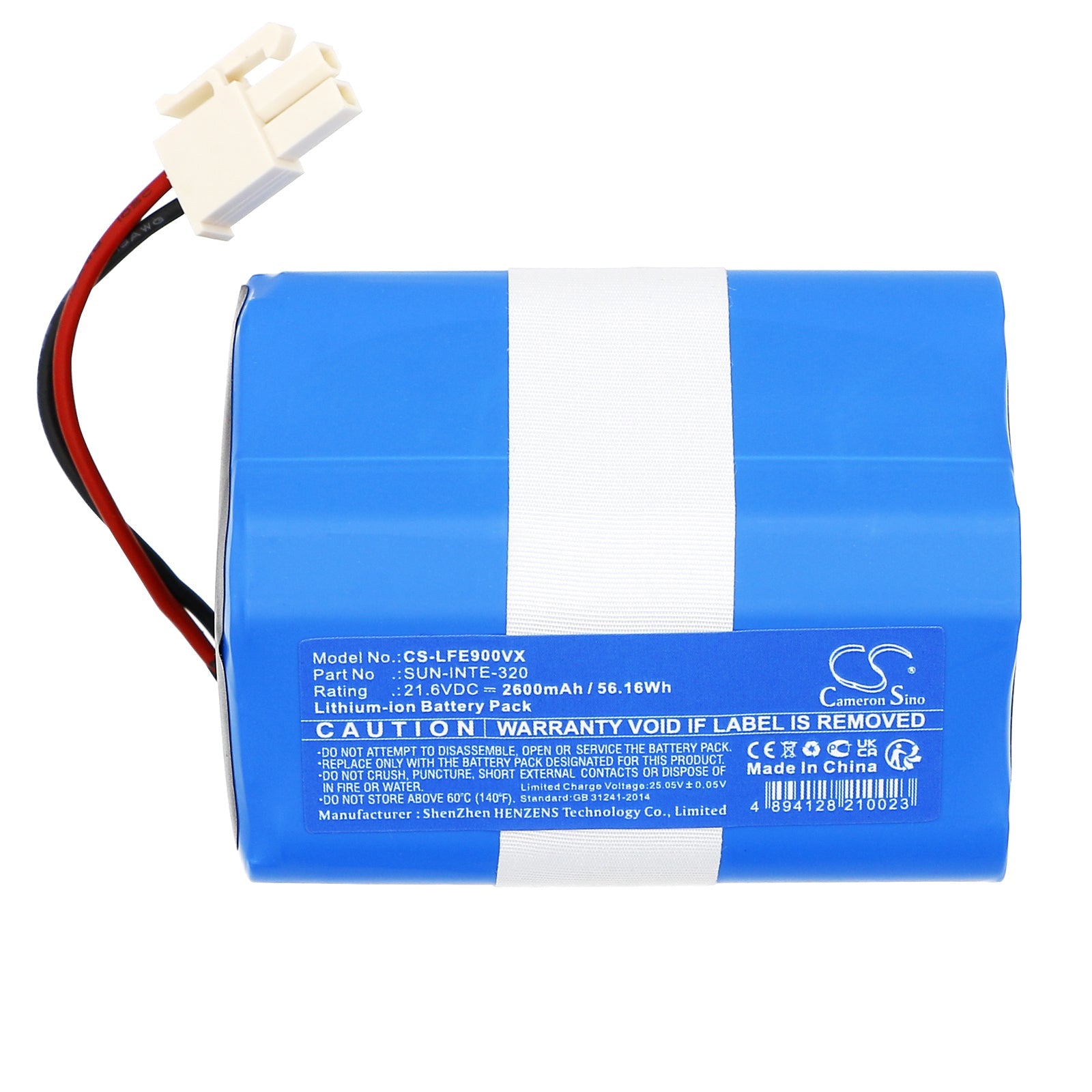 Li-ion, Vacuum Battery fits Ilife V9e, 21.6V, 2600mAh Vacuum Cameron Sino Technology Limited