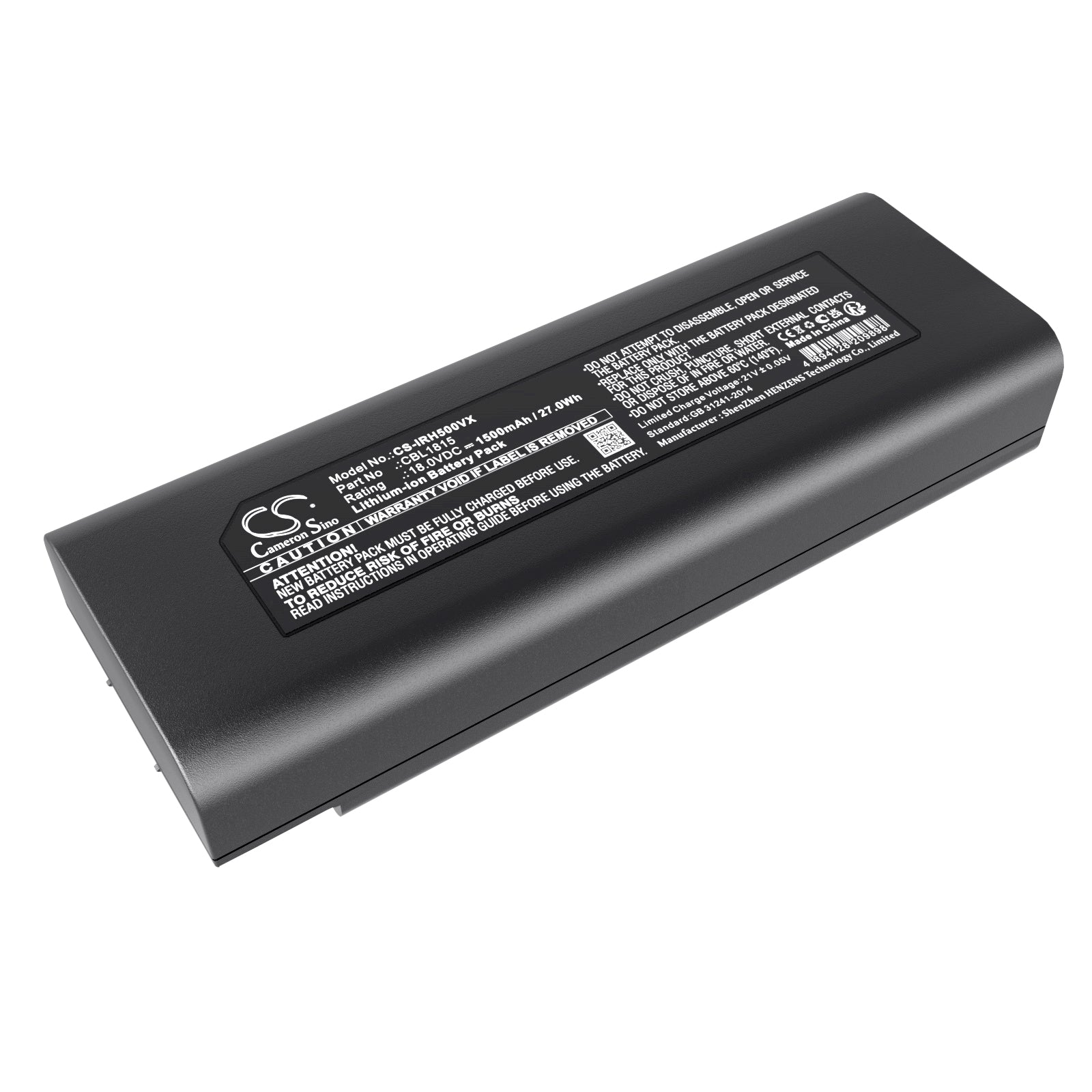 Li-ion, Vacuum Battery fits Iris Ohyama Ic-sldcp12, Ic-sldcp5, 18.0V, 1500mAh Vacuum Cameron Sino Technology Limited