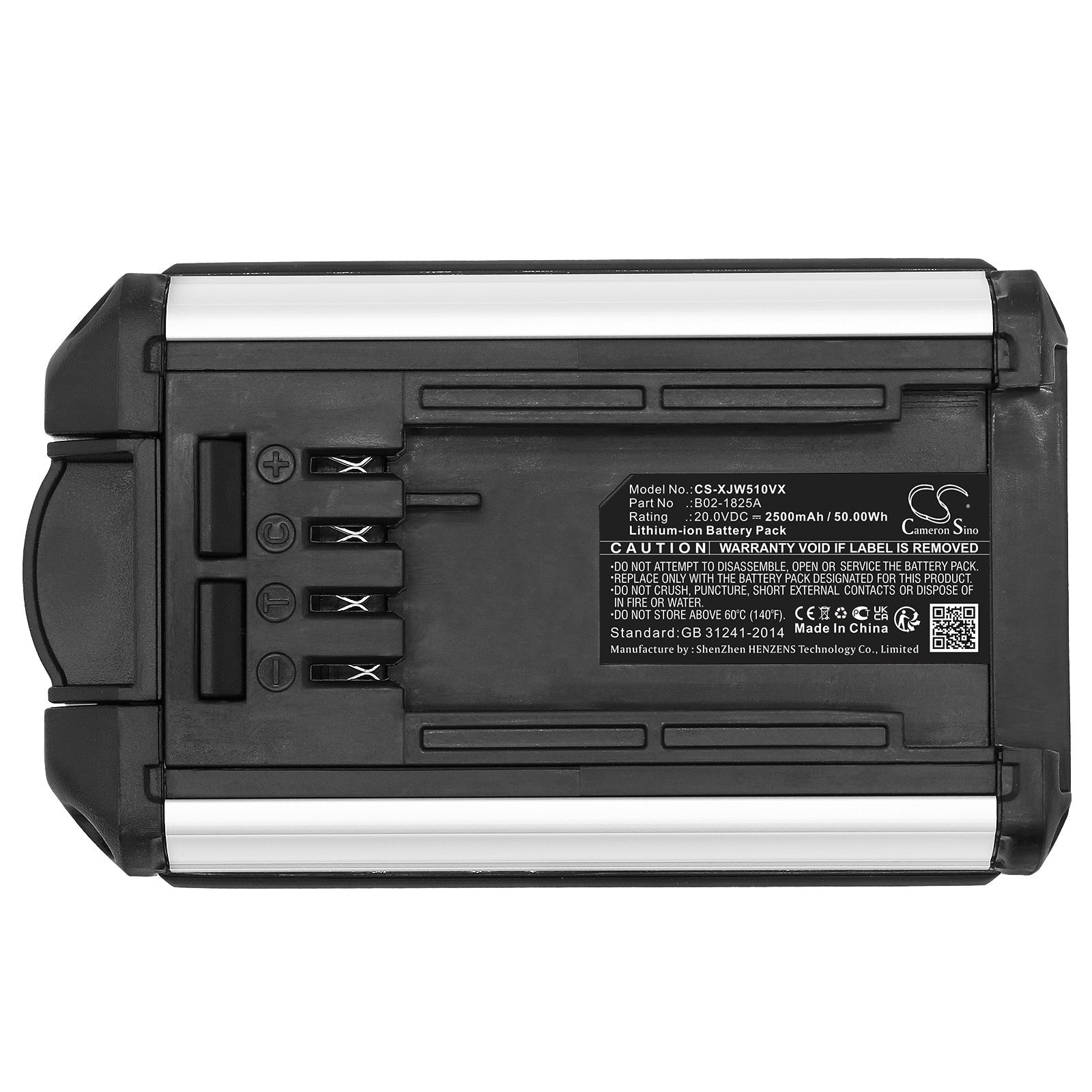 Li-ion, Vacuum Battery fits Jimmy Jw31, 20.0V, 2500mAh Vacuum Cameron Sino Technology Limited