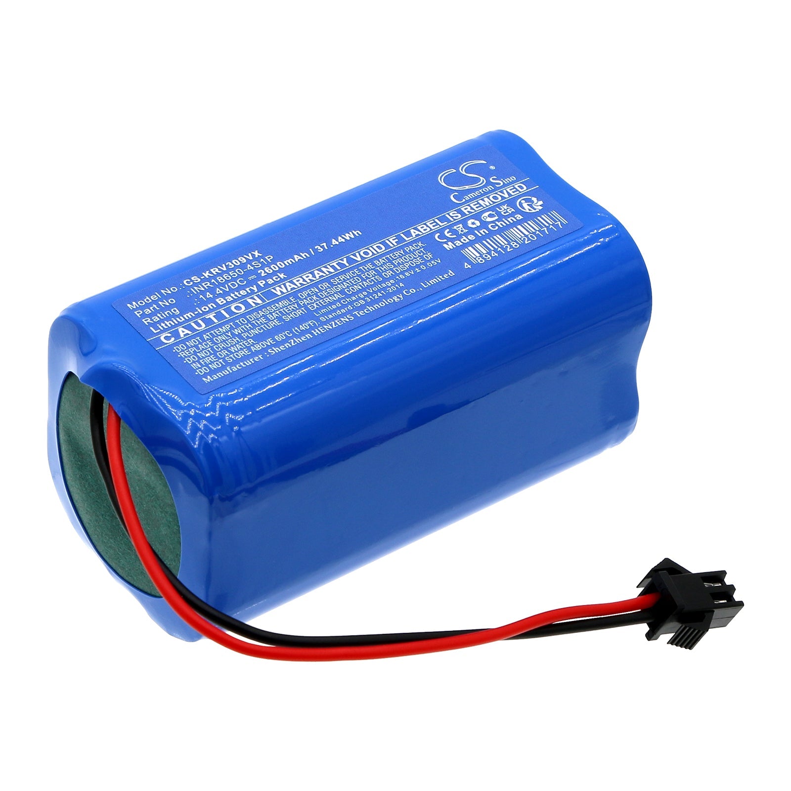 Li-ion, Vacuum Battery fits Klins K185, K186, 14.4V, 2600mAh Vacuum Cameron Sino Technology Limited