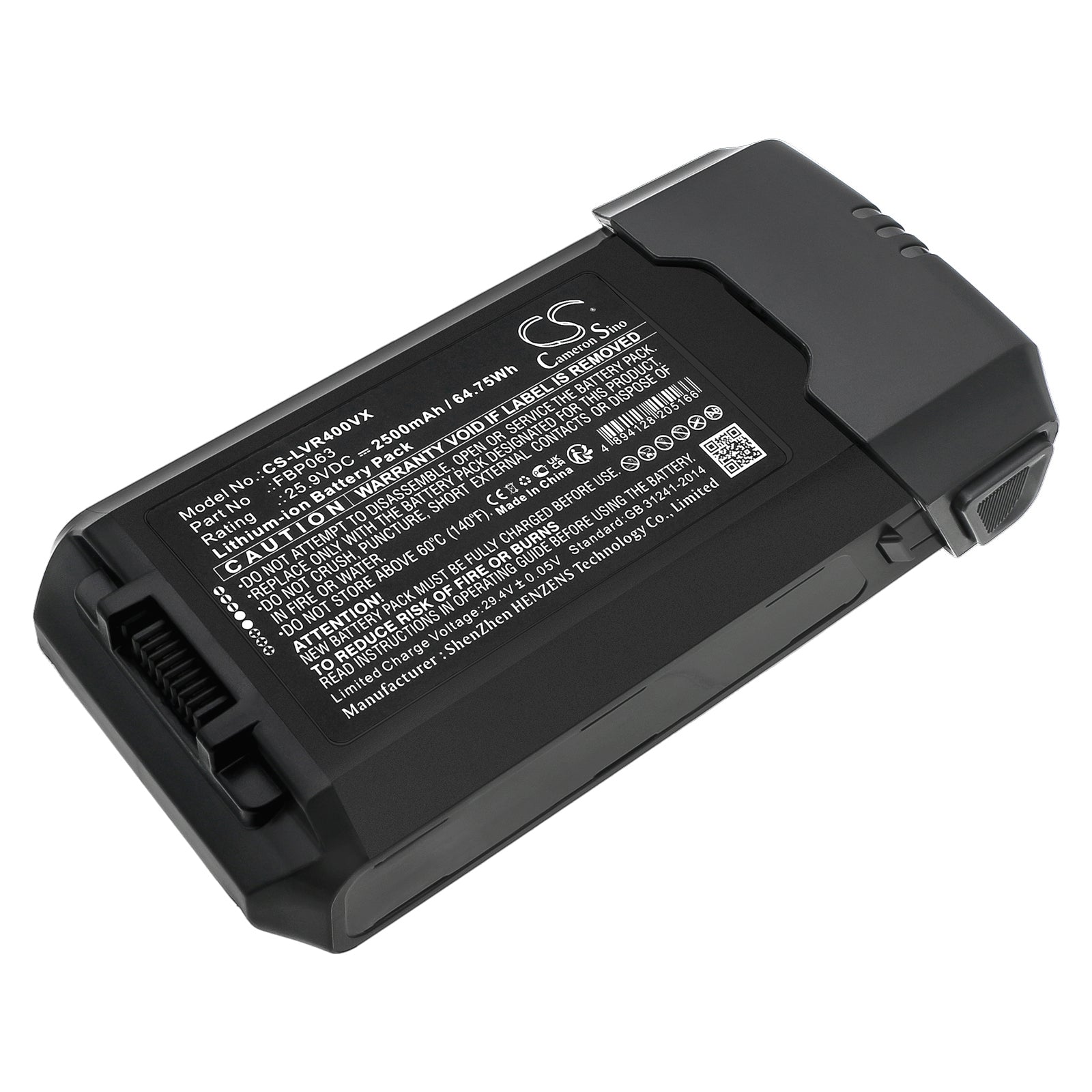 Li-ion, Vacuum Battery fits Levoit Lsv-vf401-aus, Lsv-vf401-ausr Lsv-vf401-auk, 25.9V, 2500mAh Vacuum Cameron Sino Technology Limited