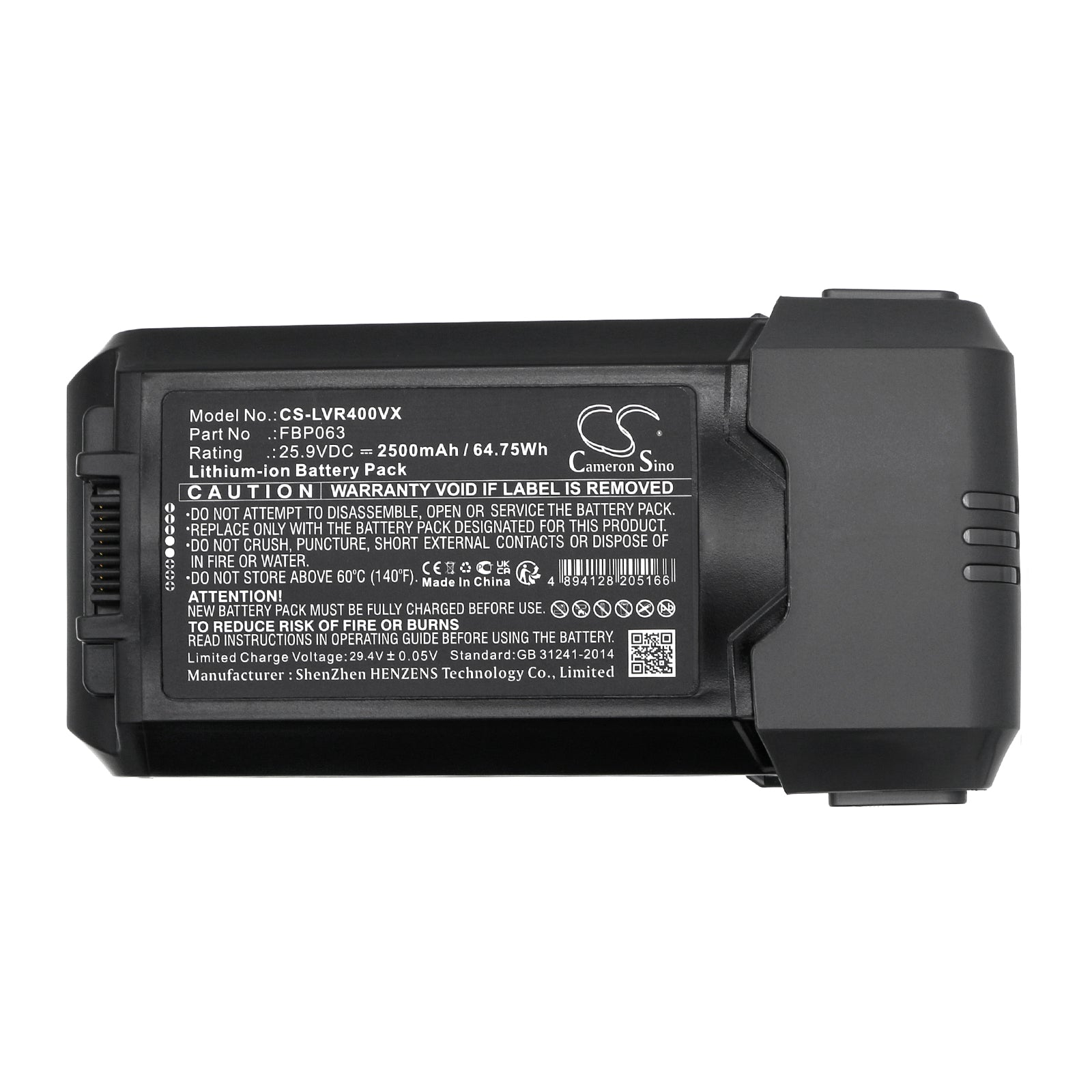 Li-ion, Vacuum Battery fits Levoit Lsv-vf401-aus, Lsv-vf401-ausr Lsv-vf401-auk, 25.9V, 2500mAh Vacuum Cameron Sino Technology Limited