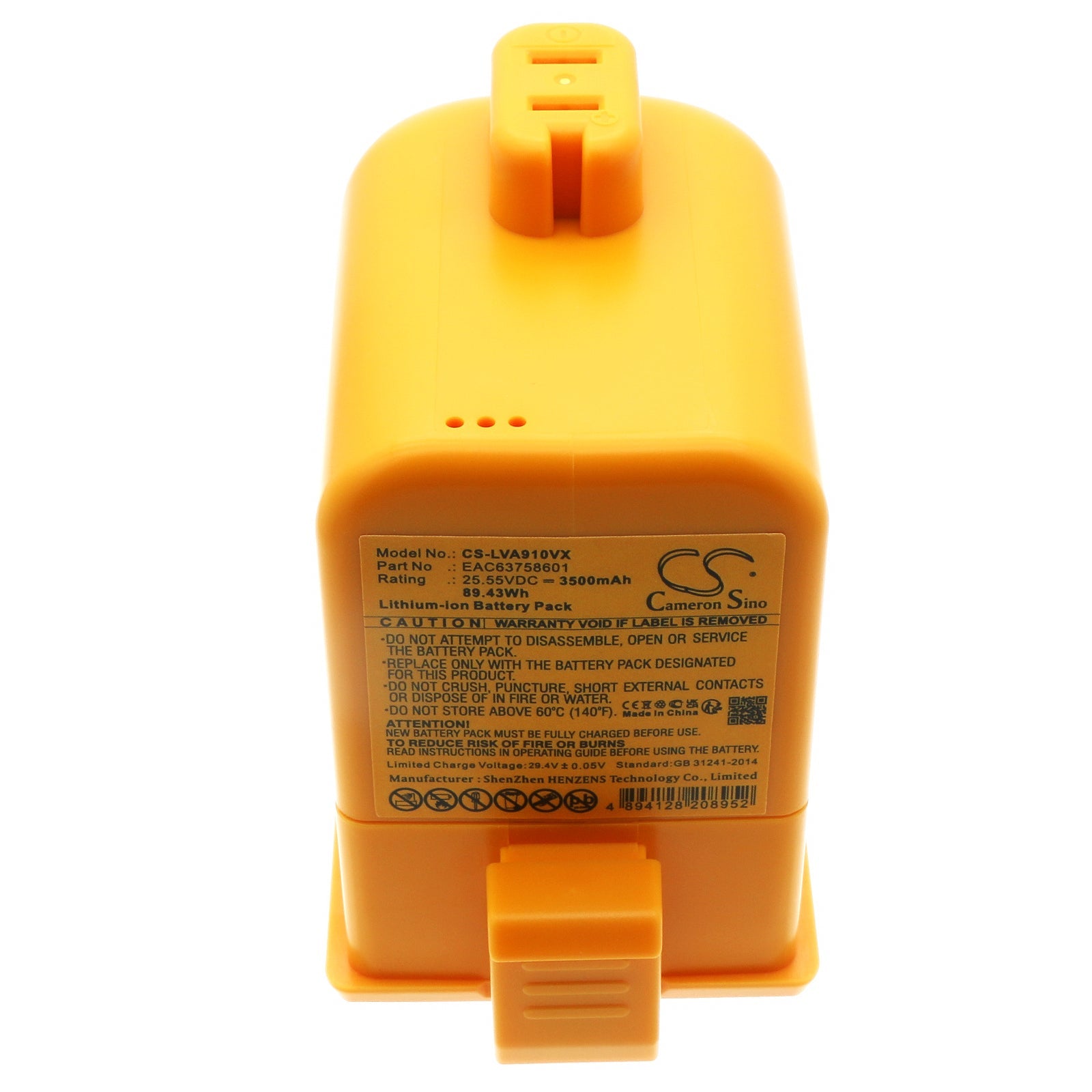 Li-ion, Vacuum Battery fits Lg A9, A902rm, 25.55V, 3500mAh Vacuum Cameron Sino Technology Limited