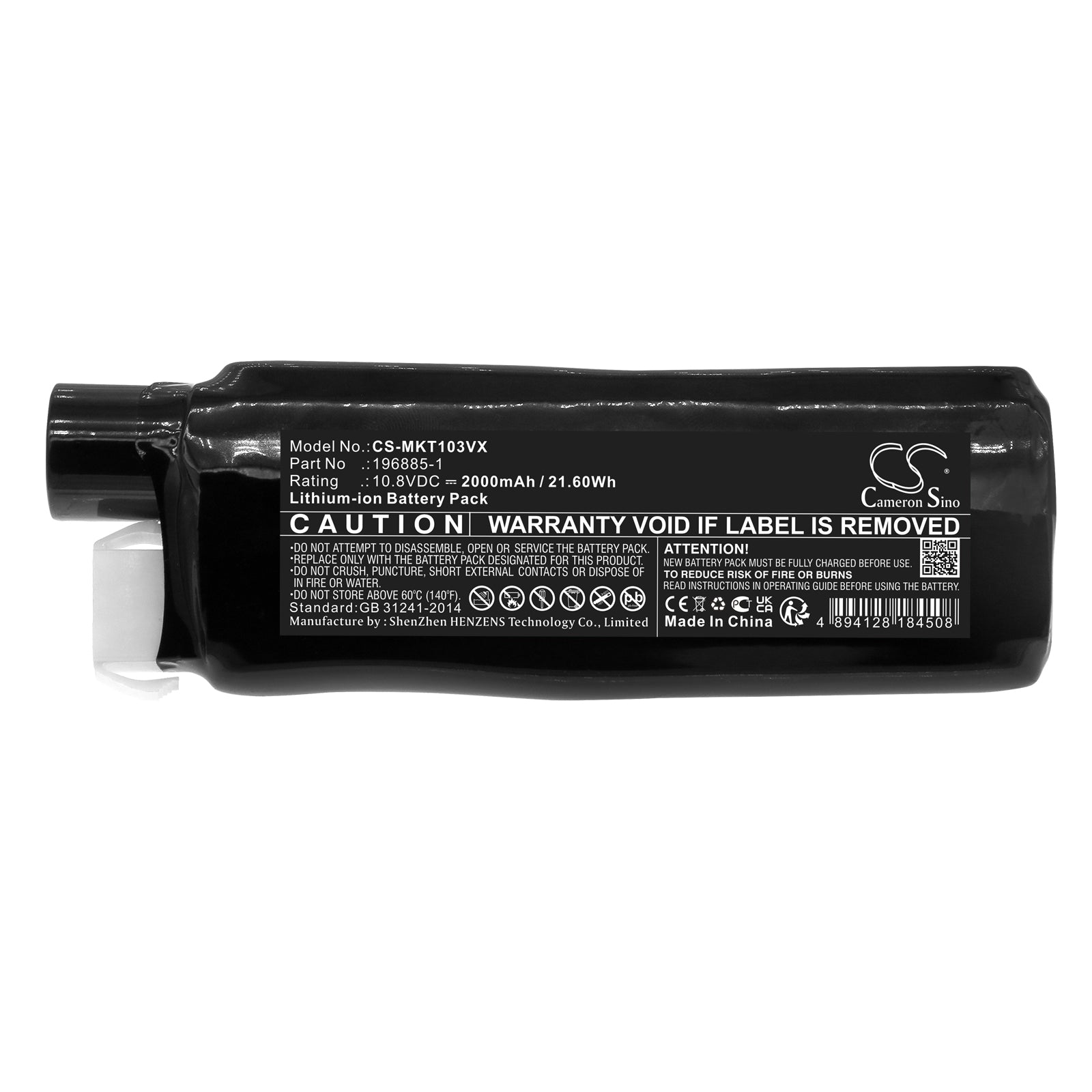 Li-ion, Vacuum Battery fits Makita Cl103d, Cl103dw, 10.8V, 2000mAh Vacuum Cameron Sino Technology Limited