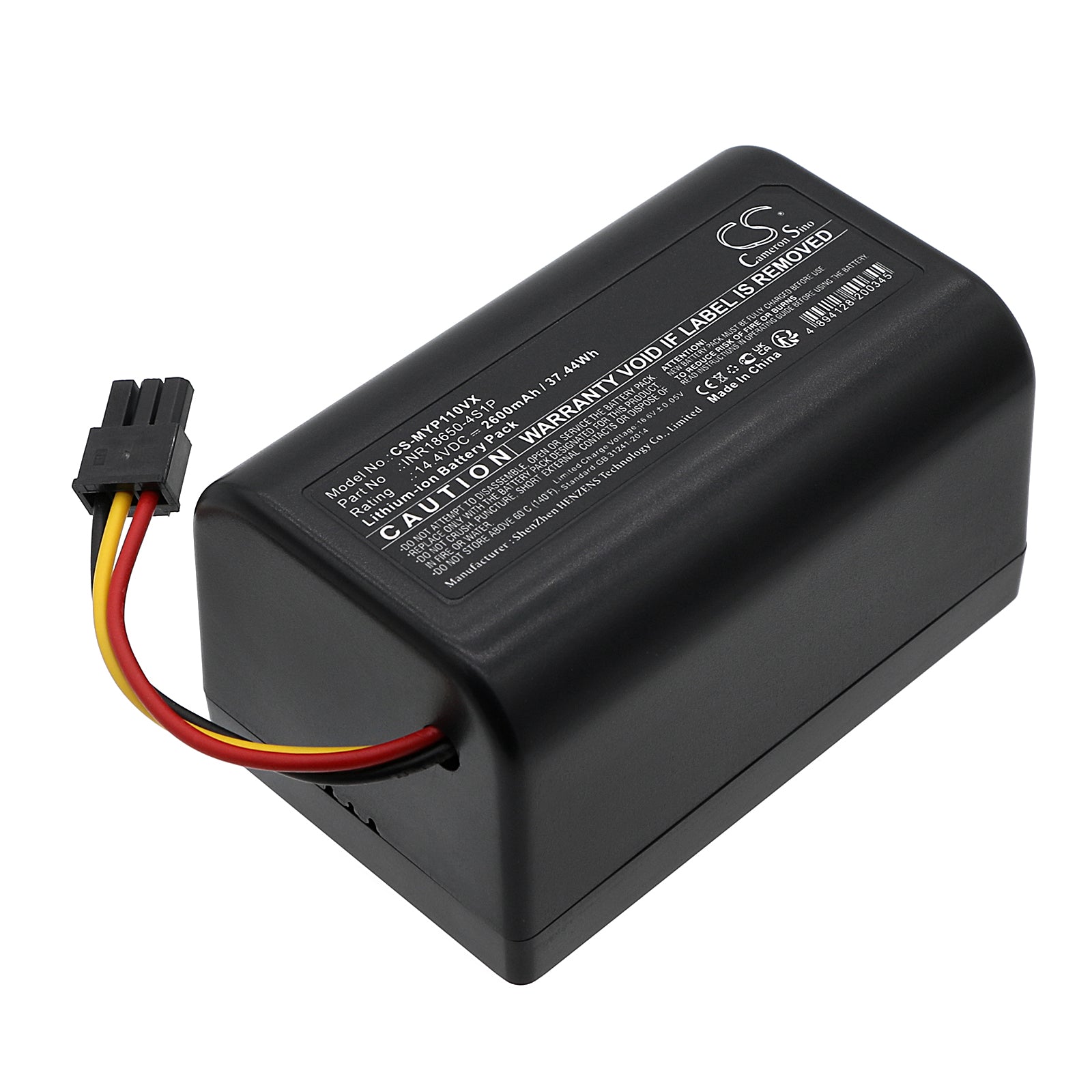 Li-ion, Vacuum Battery fits Moneual P11, 14.4V, 2600mAh Vacuum Cameron Sino Technology Limited