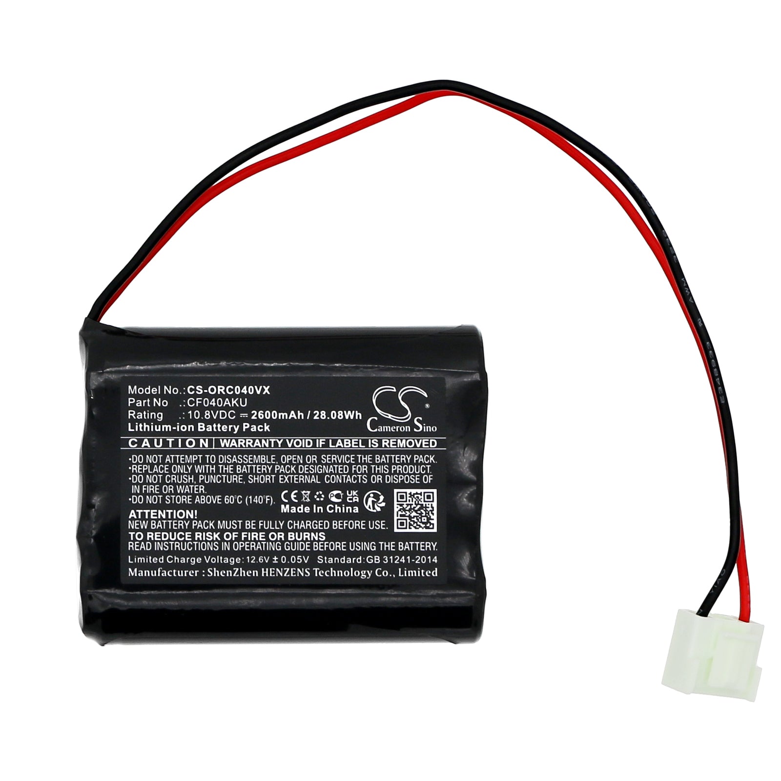 Li-ion, Vacuum Battery fits Orca 040, 10.8V, 2600mAh Vacuum Cameron Sino Technology Limited