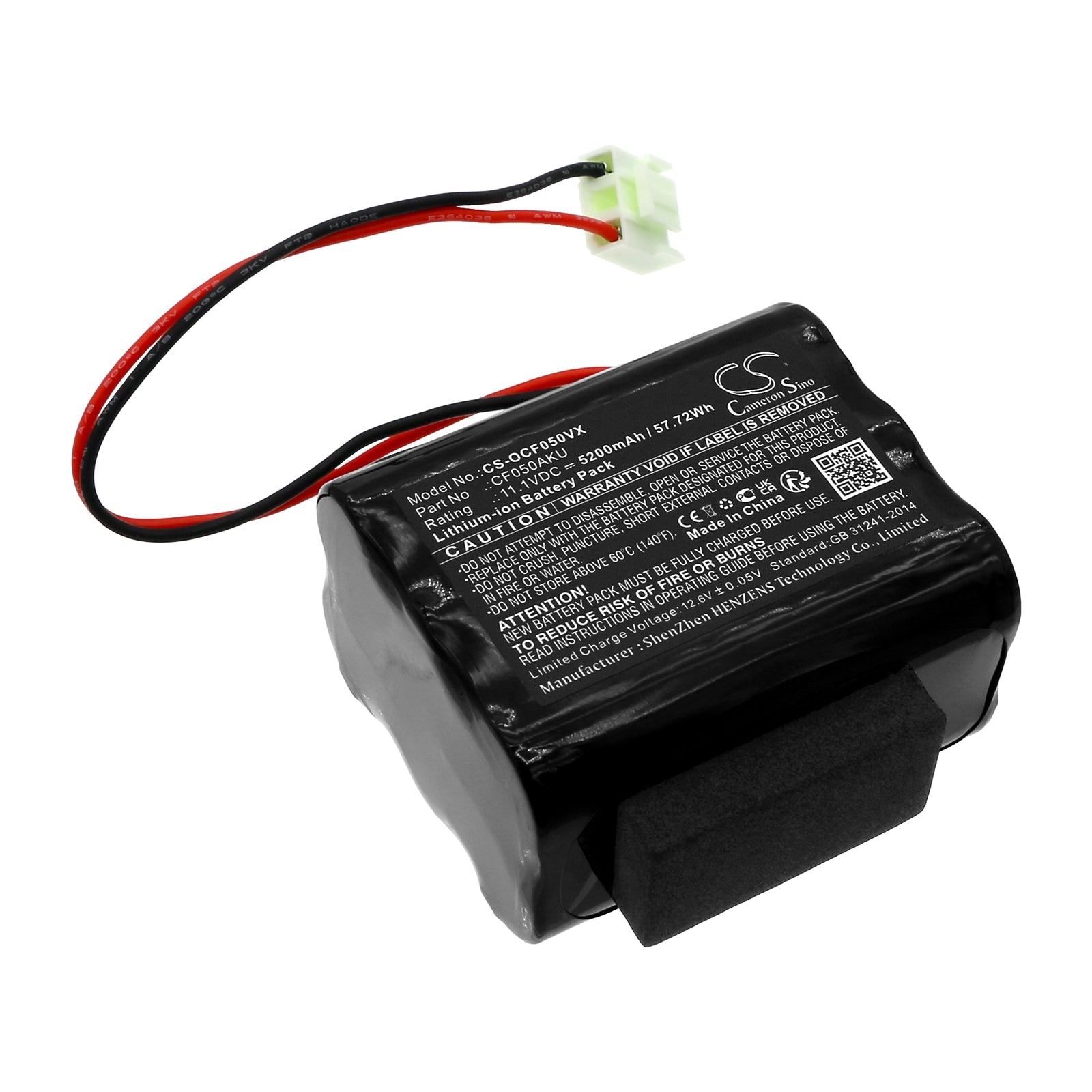 Li-ion, Vacuum Battery fits Orca 050, 11.1V, 5200mAh Vacuum Cameron Sino Technology Limited