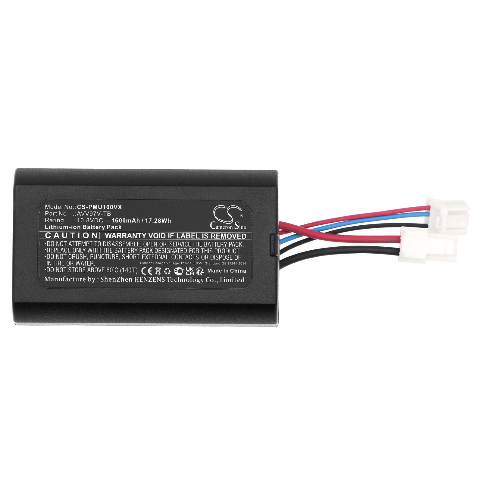 Li-ion, Vacuum Battery fits Panasonic Mc-sbu1f-g, Mc-sbu1f-h, 10.8V, 1600mAh Vacuum Cameron Sino Technology Limited