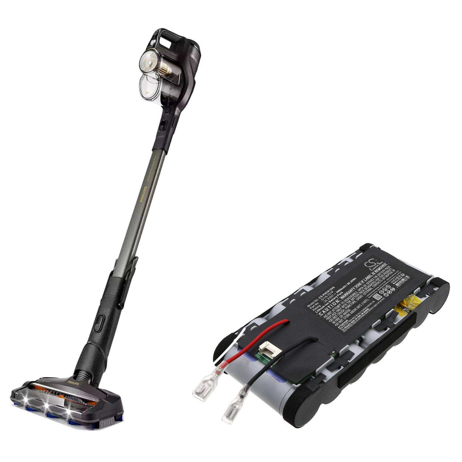 Li-ion, Vacuum Battery fits Philips Aqua Plus 8000, Xc8057/01, 25.2V, 3900mAh Vacuum Cameron Sino Technology Limited