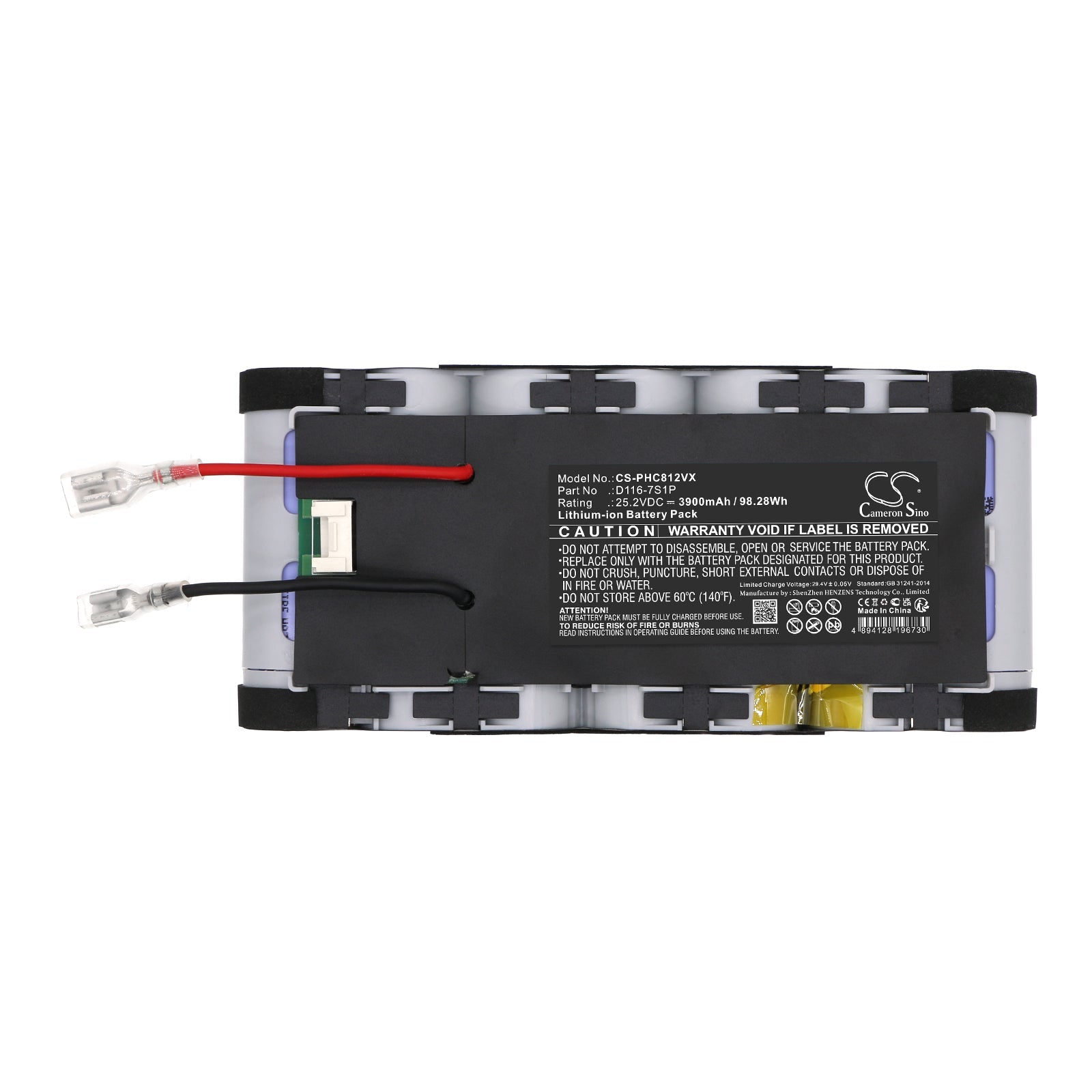 Li-ion, Vacuum Battery fits Philips Aqua Plus 8000, Xc8057/01, 25.2V, 3900mAh Vacuum Cameron Sino Technology Limited
