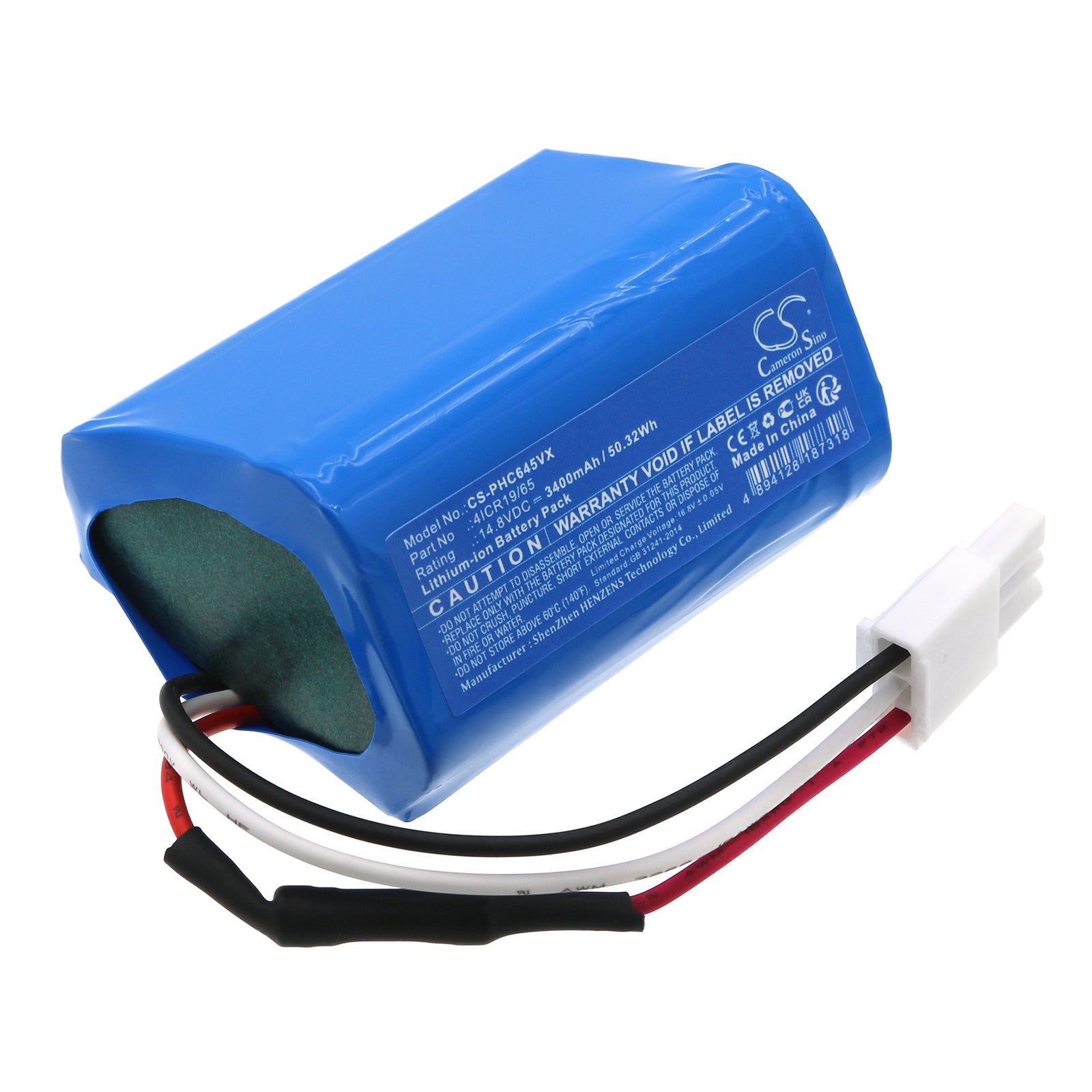 Li-ion, Vacuum Battery fits Philips Fc6400, Fc6400/01, 14.8V, 3400mAh Vacuum Cameron Sino Technology Limited