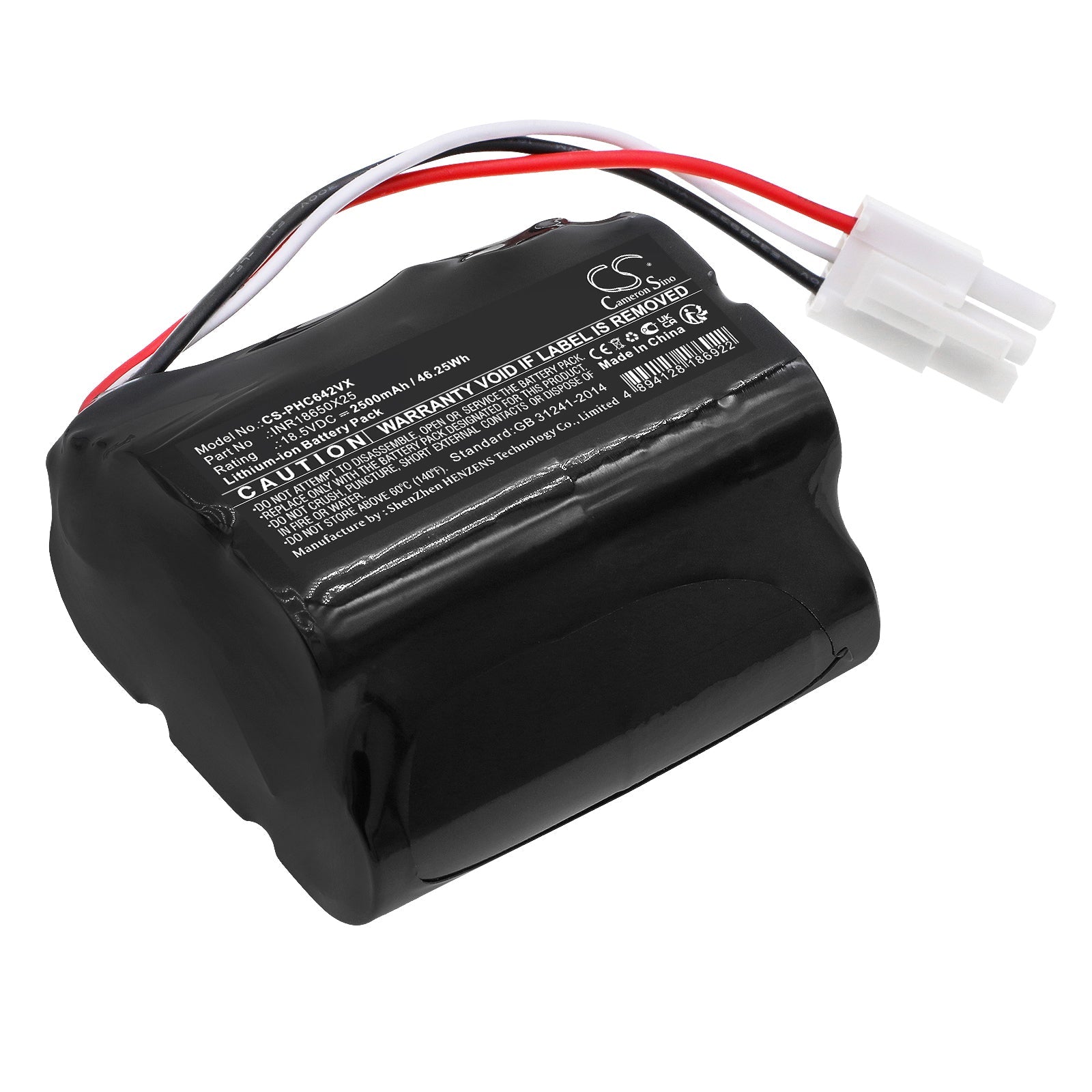 Li-ion, Vacuum Battery fits Philips Fc6401, Fc6401/01, 18.5V, 2500mAh Vacuum Cameron Sino Technology Limited