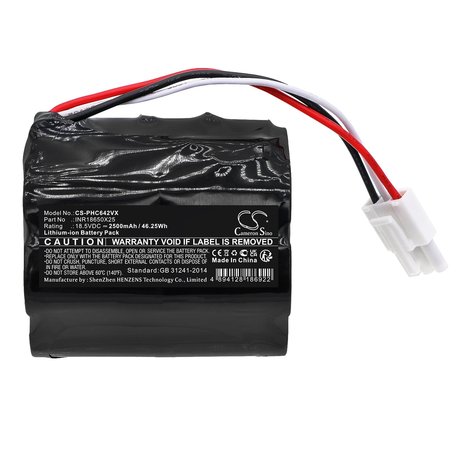 Li-ion, Vacuum Battery fits Philips Fc6401, Fc6401/01, 18.5V, 2500mAh Vacuum Cameron Sino Technology Limited