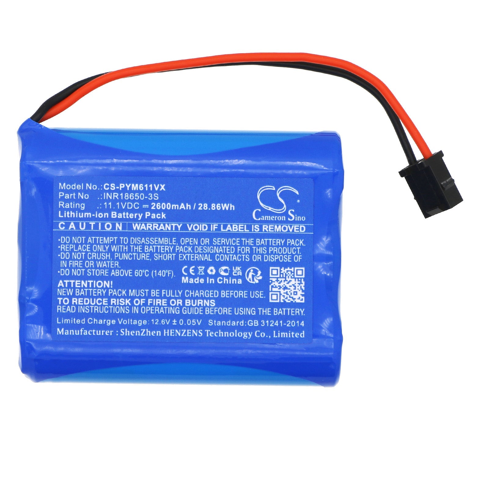 Li-ion, Vacuum Battery fits Puppyoo V-m611, V-m611a, 11.1V, 2600mAh Vacuum Cameron Sino Technology Limited