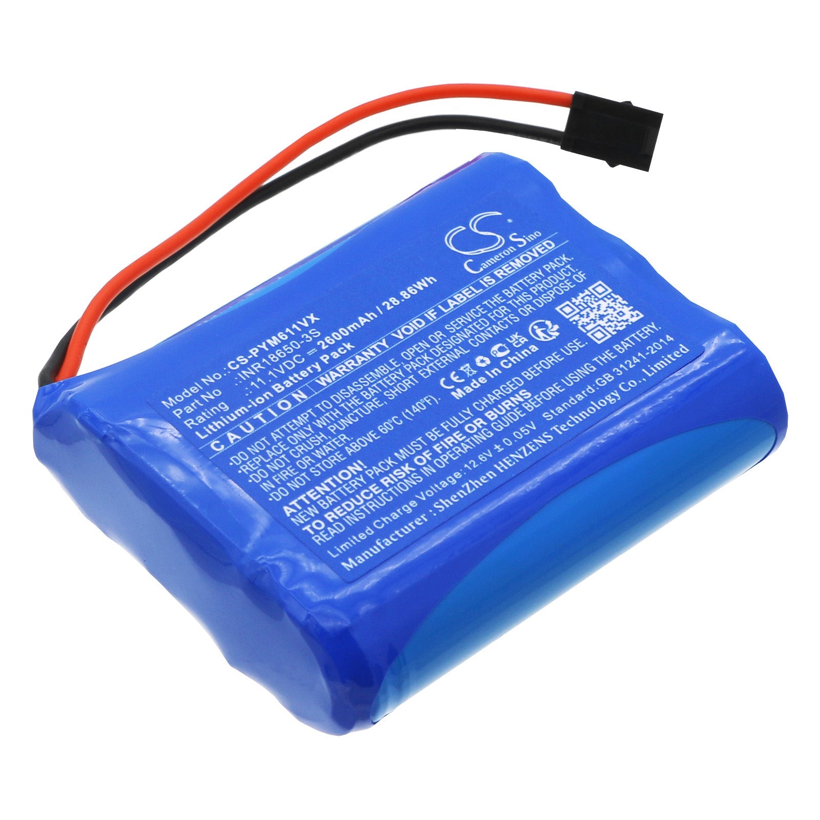 Li-ion, Vacuum Battery fits Puppyoo V-m611, V-m611a, 11.1V, 2600mAh Vacuum Cameron Sino Technology Limited