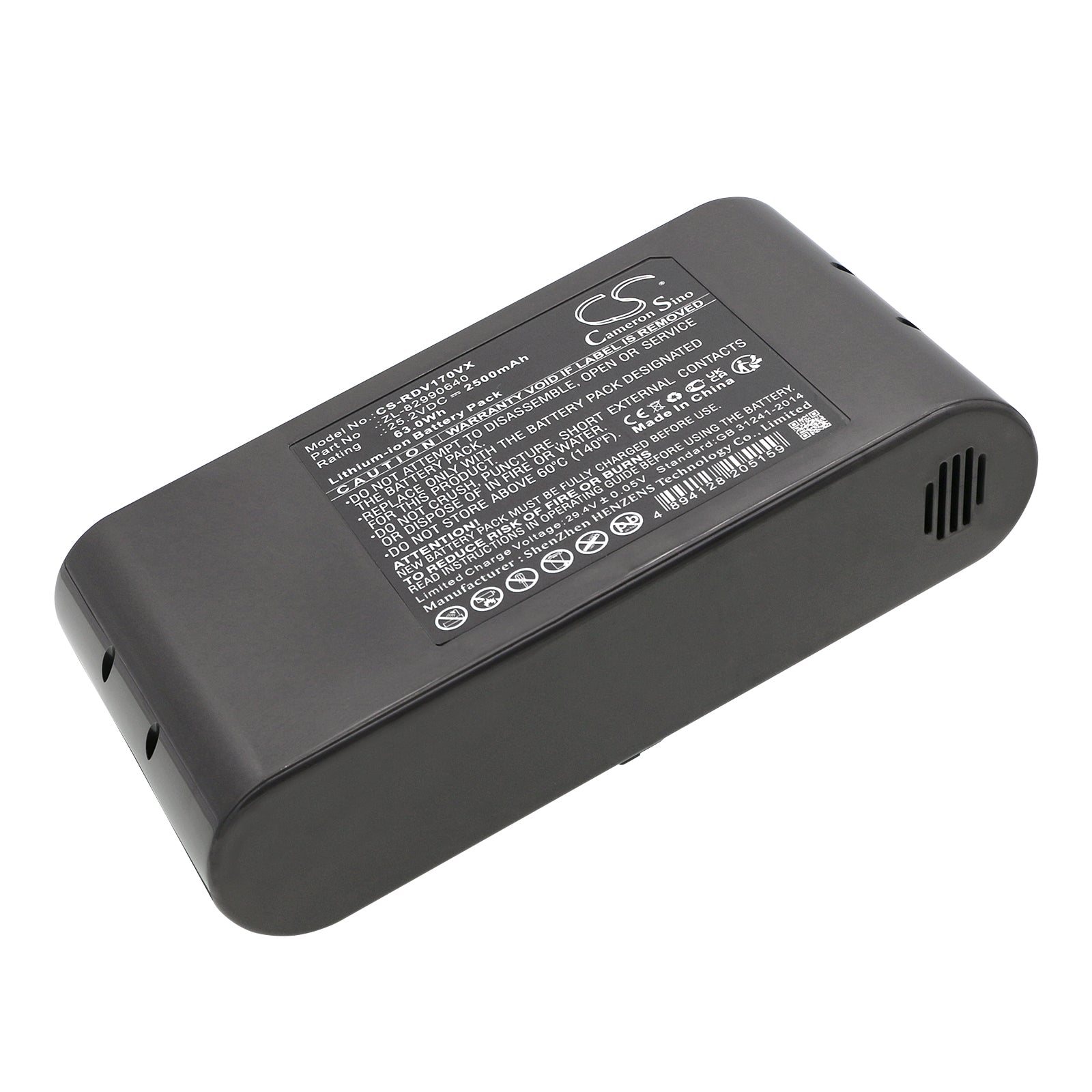 Li-ion, Vacuum Battery fits Redroad V17, 25.2V, 2500mAh Vacuum Cameron Sino Technology Limited