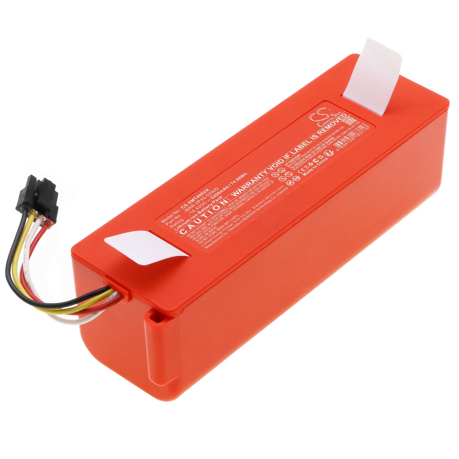 Li-ion, Vacuum Battery fits Roborock Aed03hrr, Aed04hrr, 14.4V, 5200mAh Vacuum Cameron Sino Technology Limited